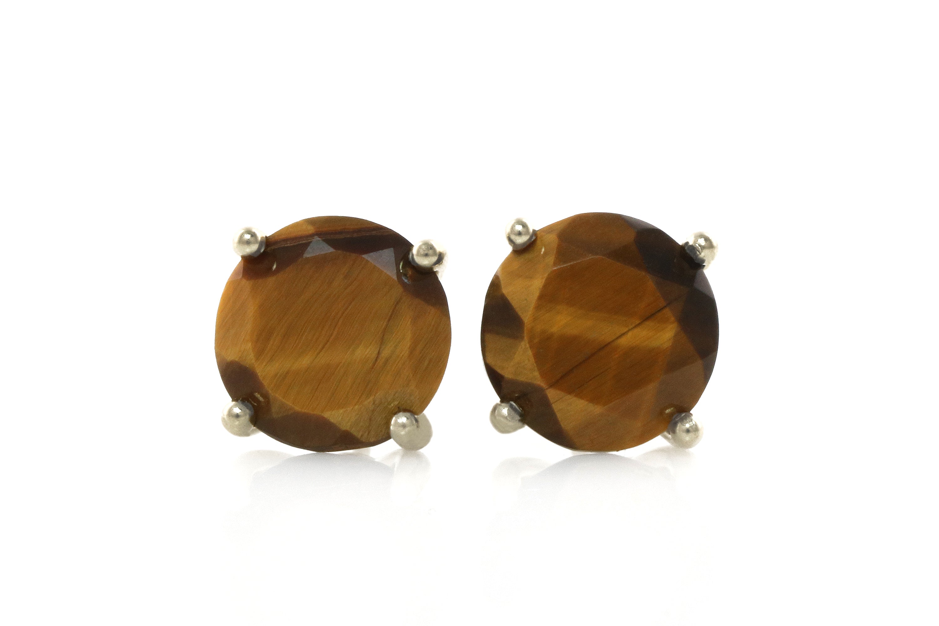 Contemporary Tiger Eye Sterling Silver Earrings Earrings Anemone Unique