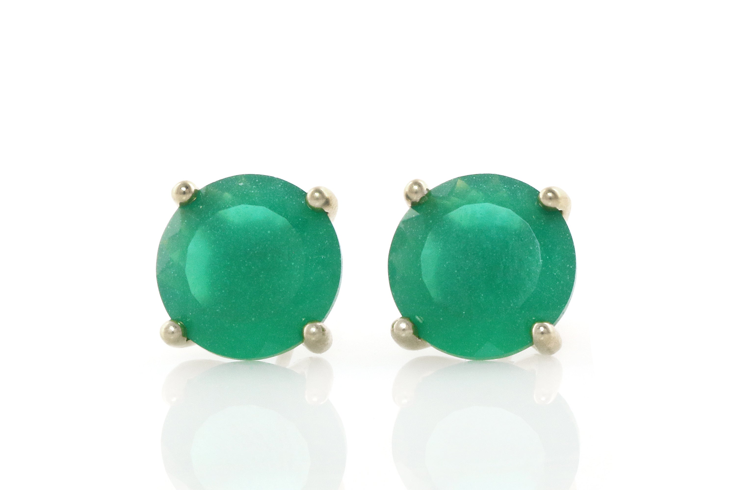 Green Onyx Post Silver Earrings Earrings Anemone Unique