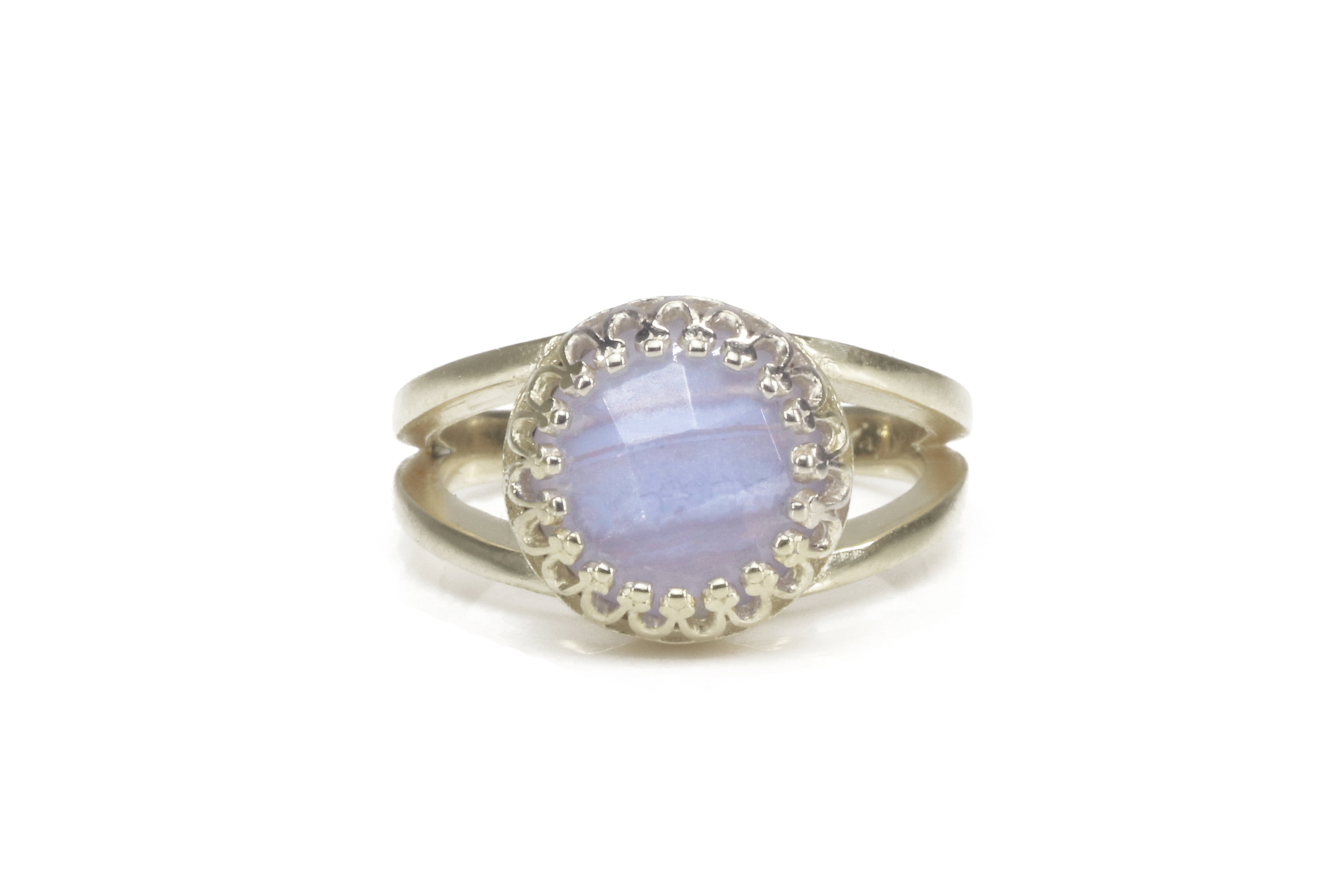 Blue Lace Agate in 925 Sterling Silver Rings Anemone Jewelry