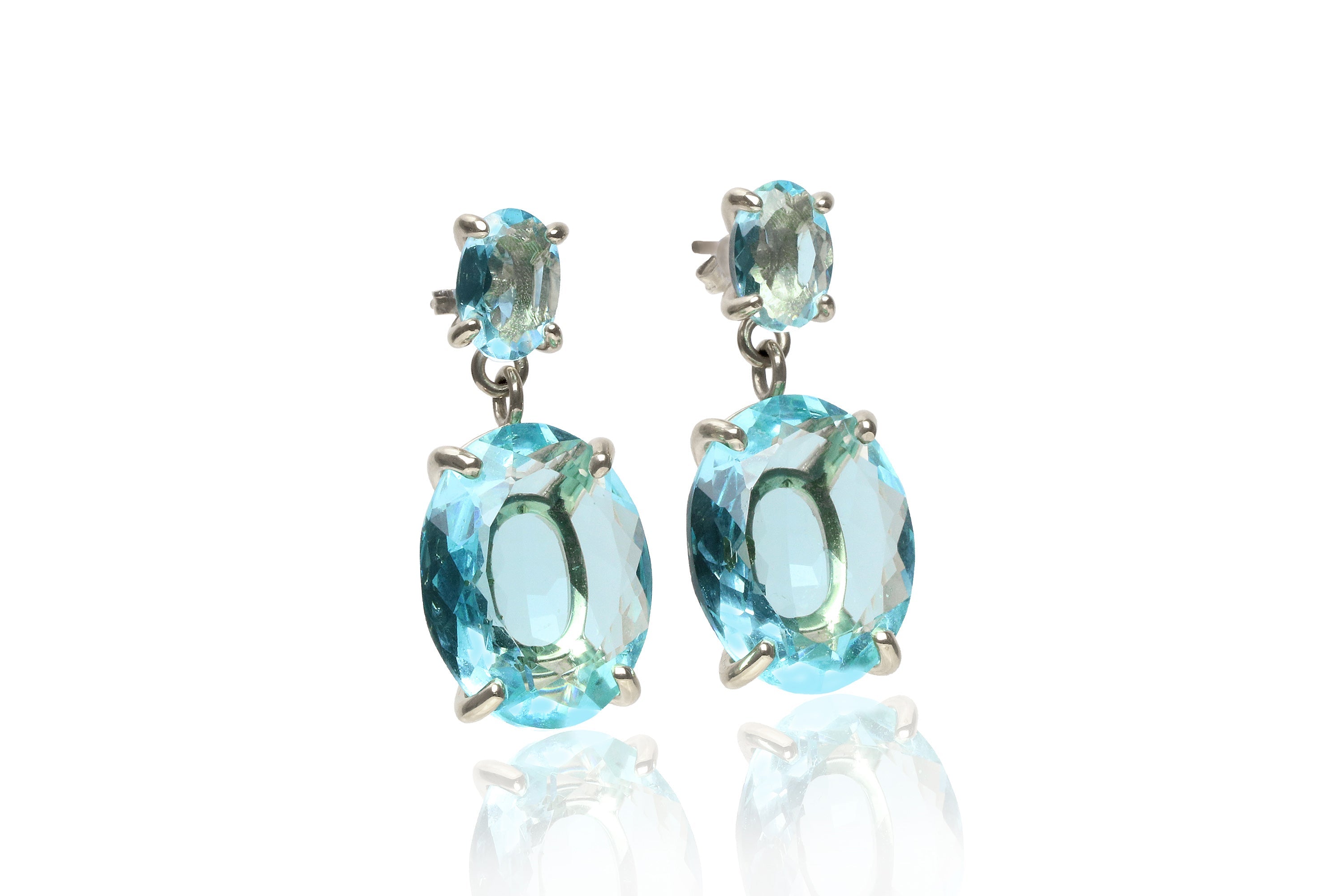Alluring Blue Topaz Sterling Silver Earrings Earrings Anemone Jewelry
