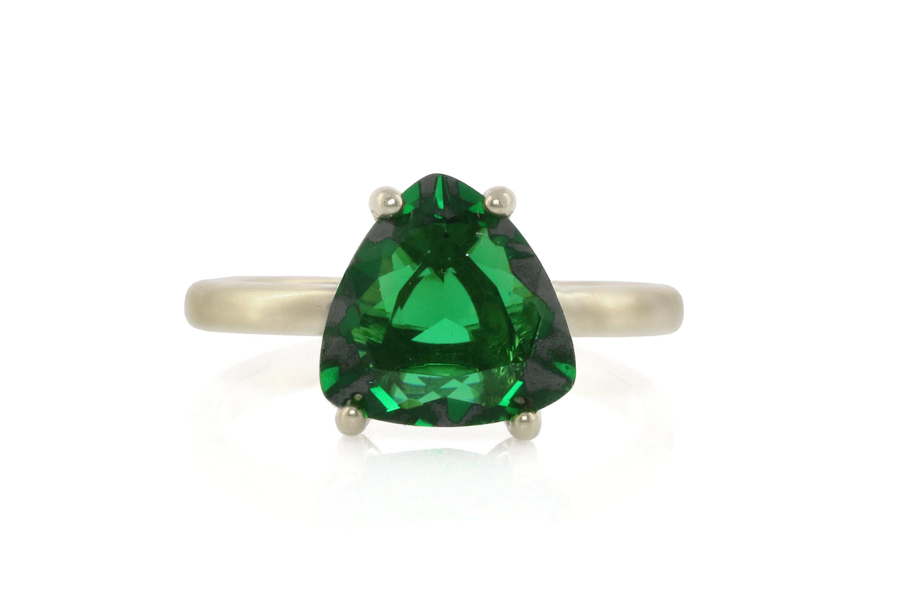 Pretty Silver Emerald Ring Rings Anemone Unique