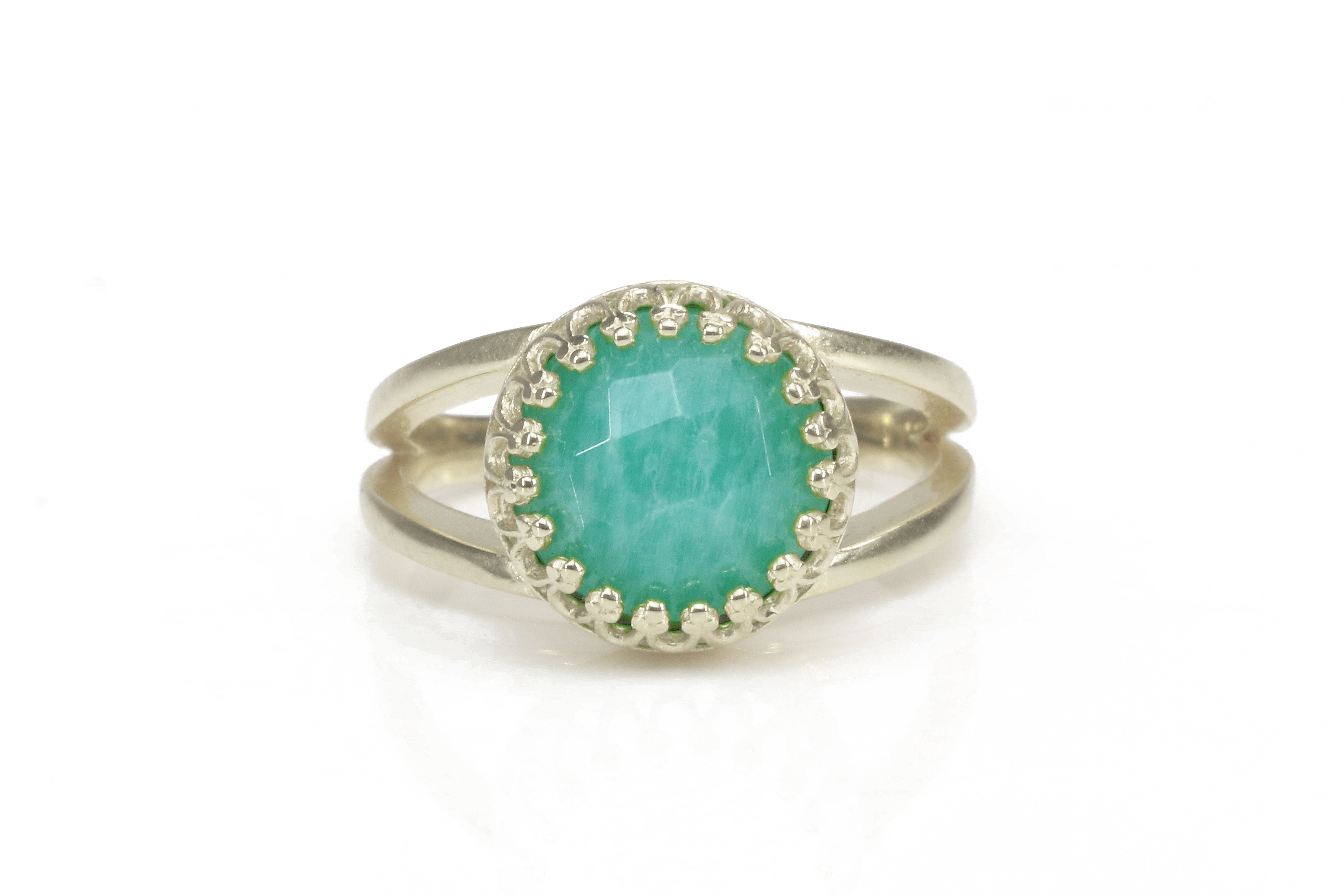 Green Amazonite in 925 Sterling Silver Jewelry Ring Rings Anemone Jewelry