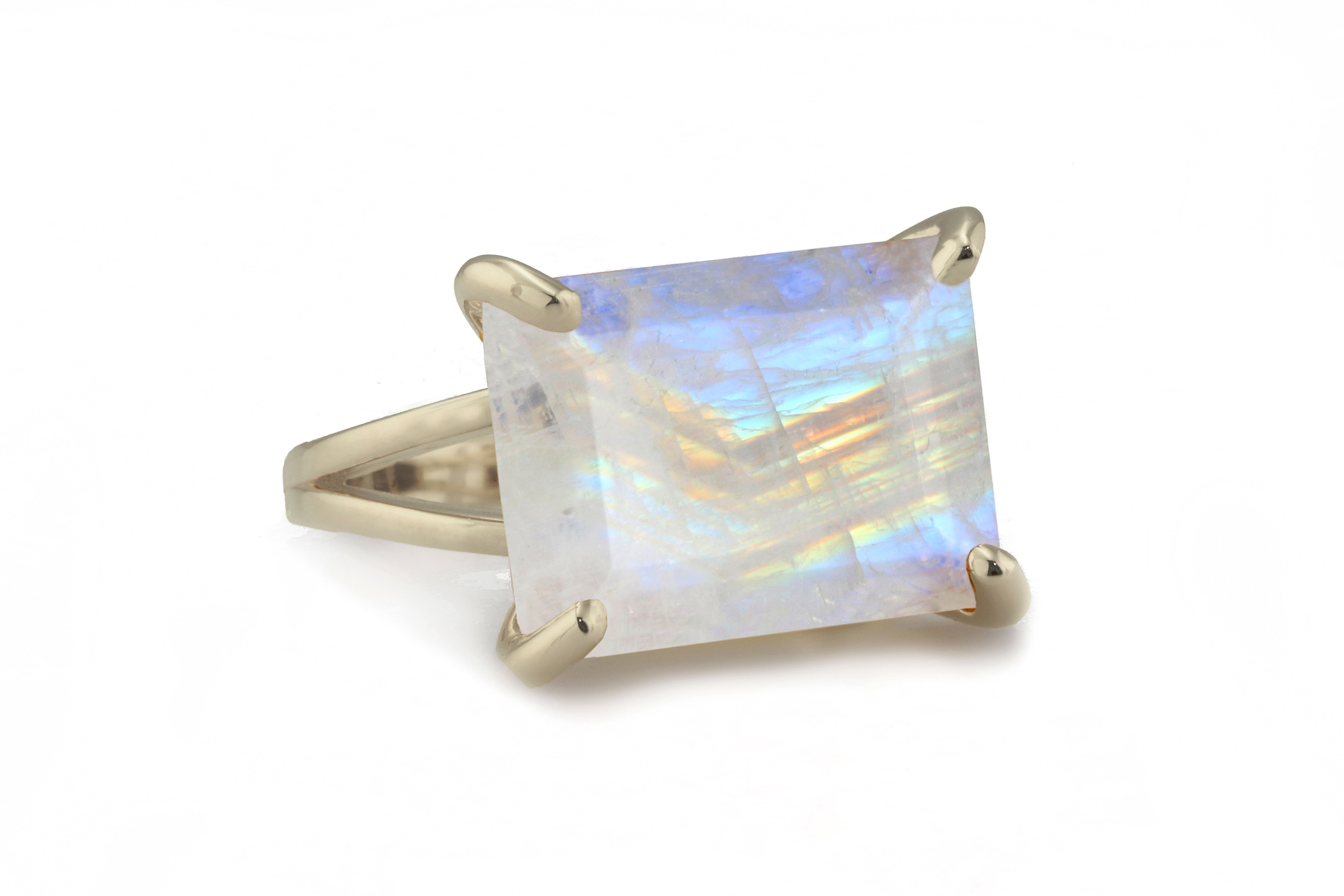 Striking Moonstone Ring in 925 Sterling Silver Rings Anemone Jewelry