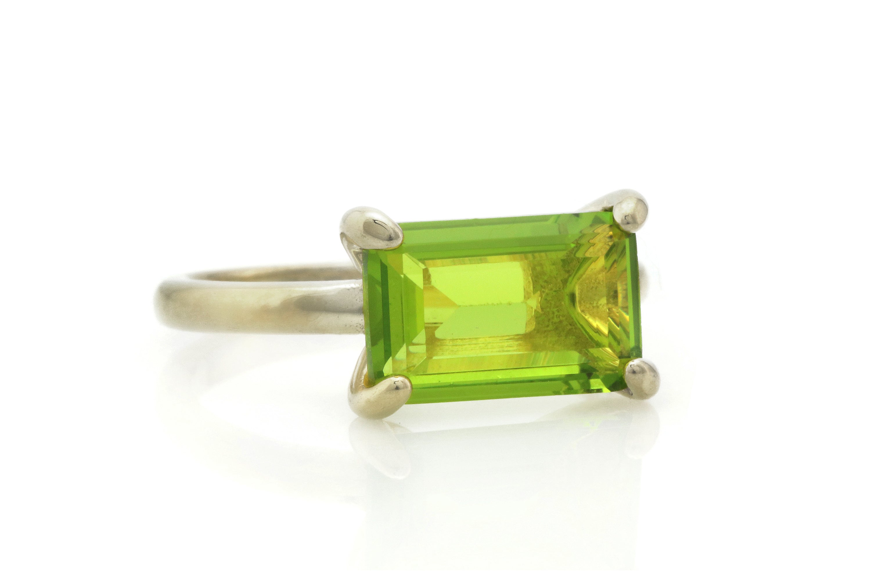 Delicate Peridot Sterling Silver Ring Rings Anemone Unique