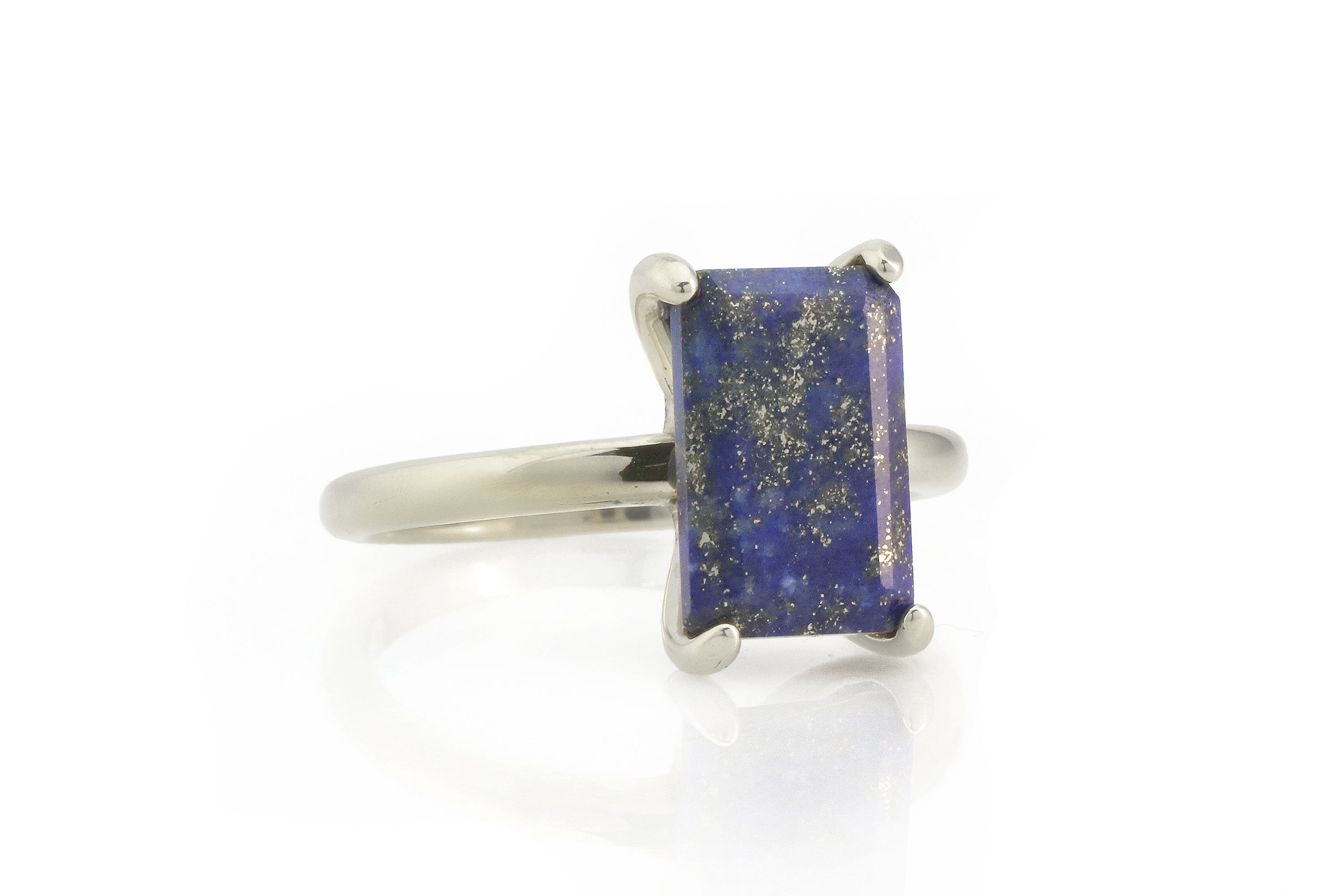 Rectangular Lapis Lazuli Ring in 925 Sterling Silver Rings Anemone Unique