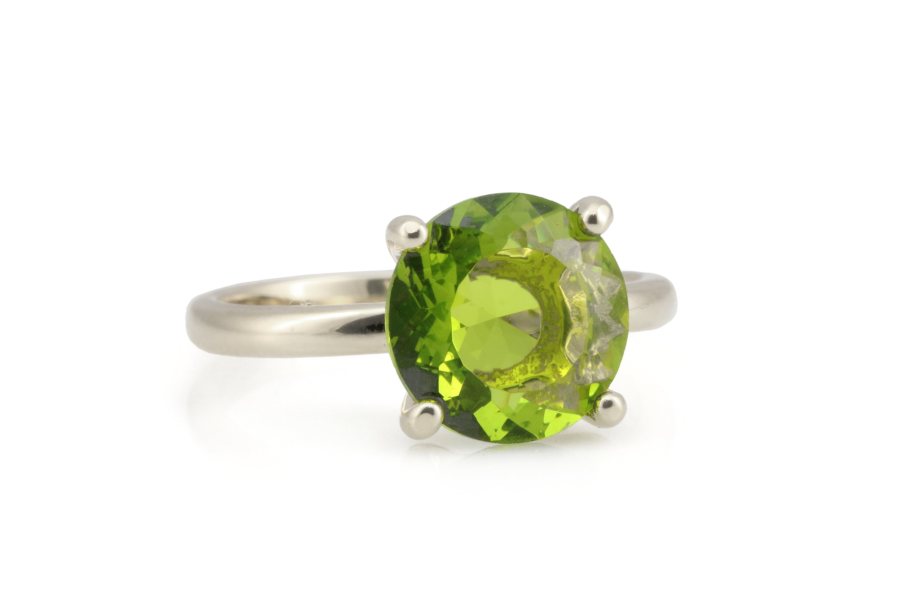 10mm Peridot 925 Silver Women Ring Rings Anemone Unique