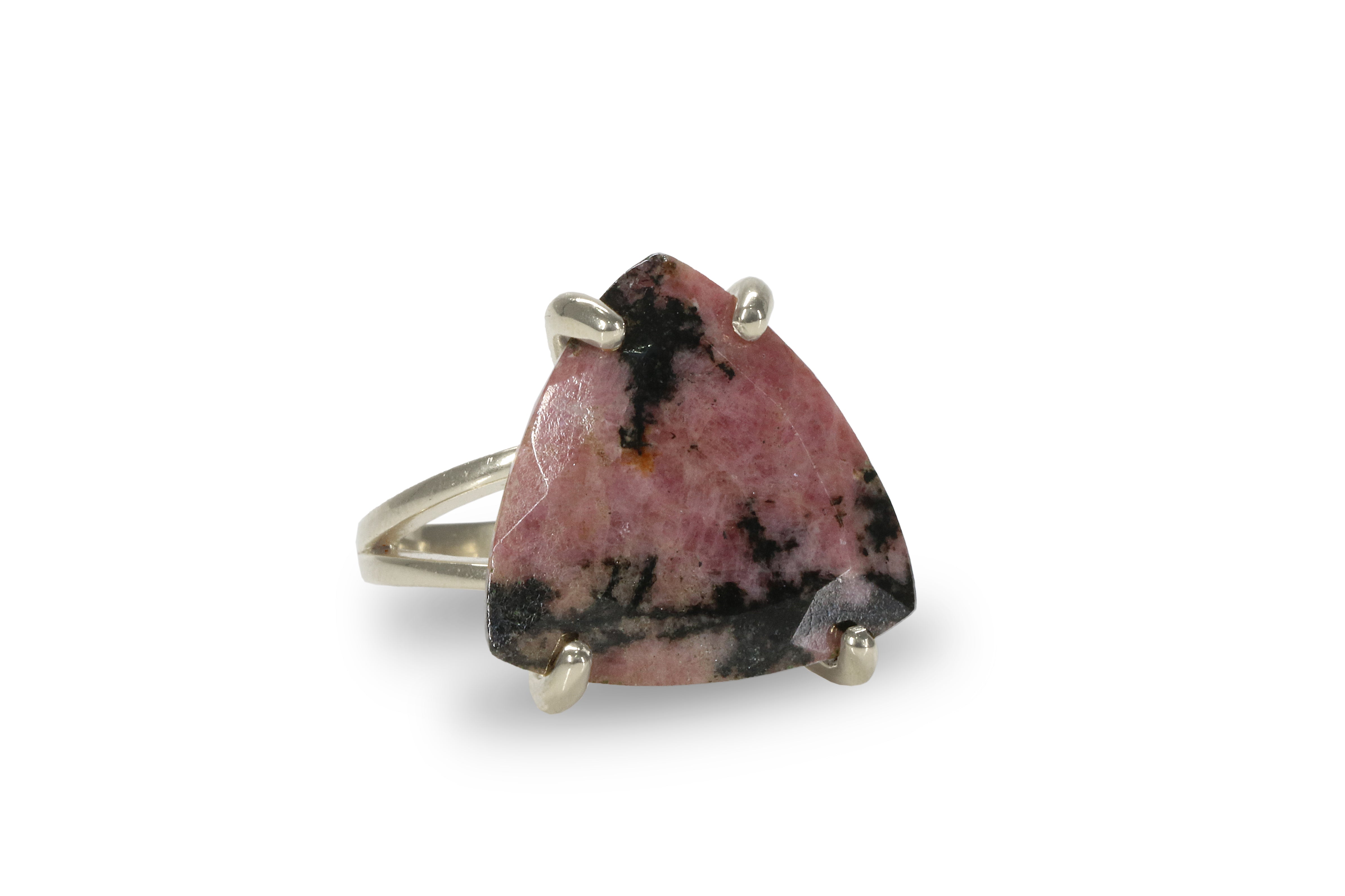 Rhodonite Ring with 925 Sterling Silver Ring Band Rings Anemone Jewelry