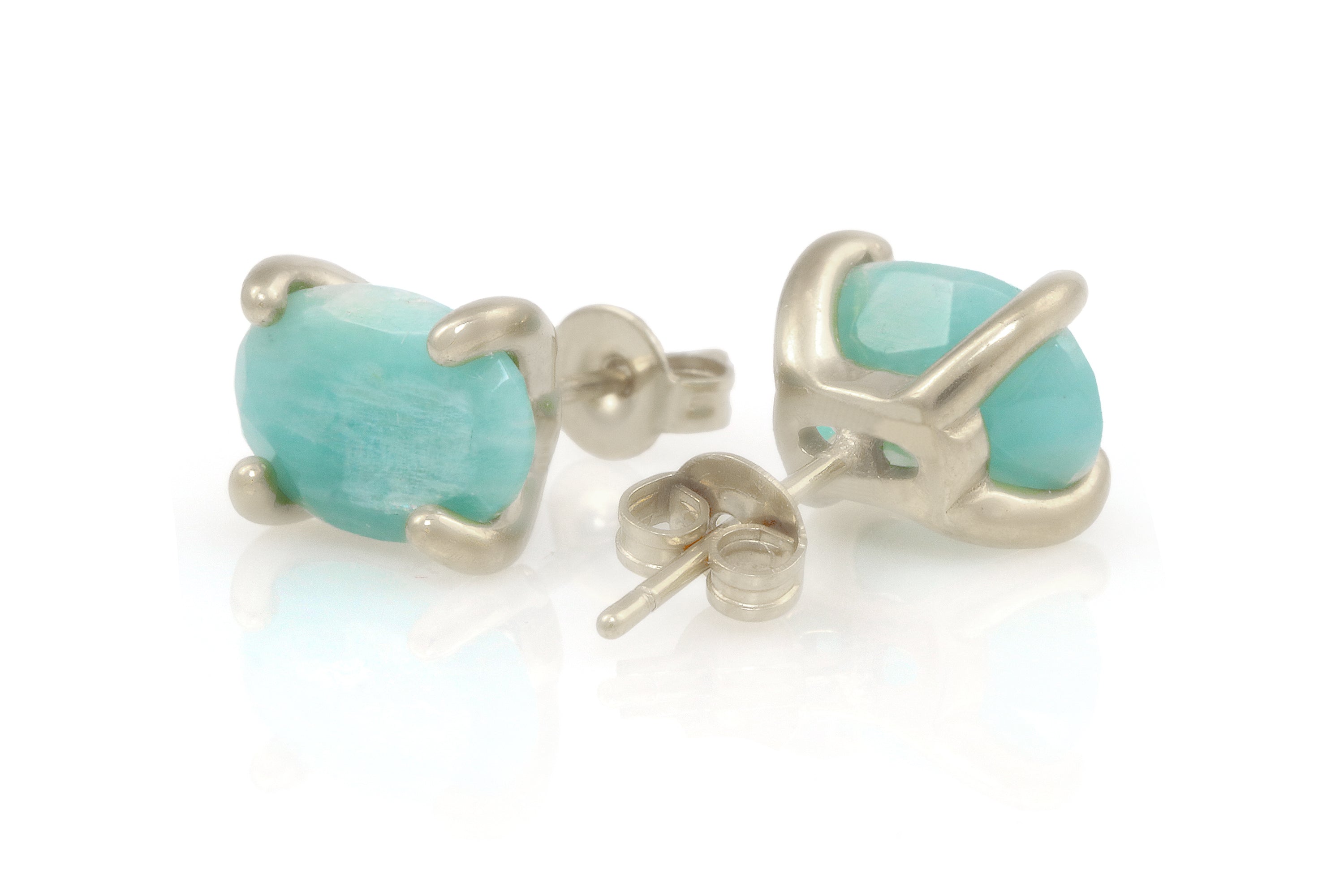 Chic Amazonite Stone Sterling Silver Earrings Earrings Anemone Unique
