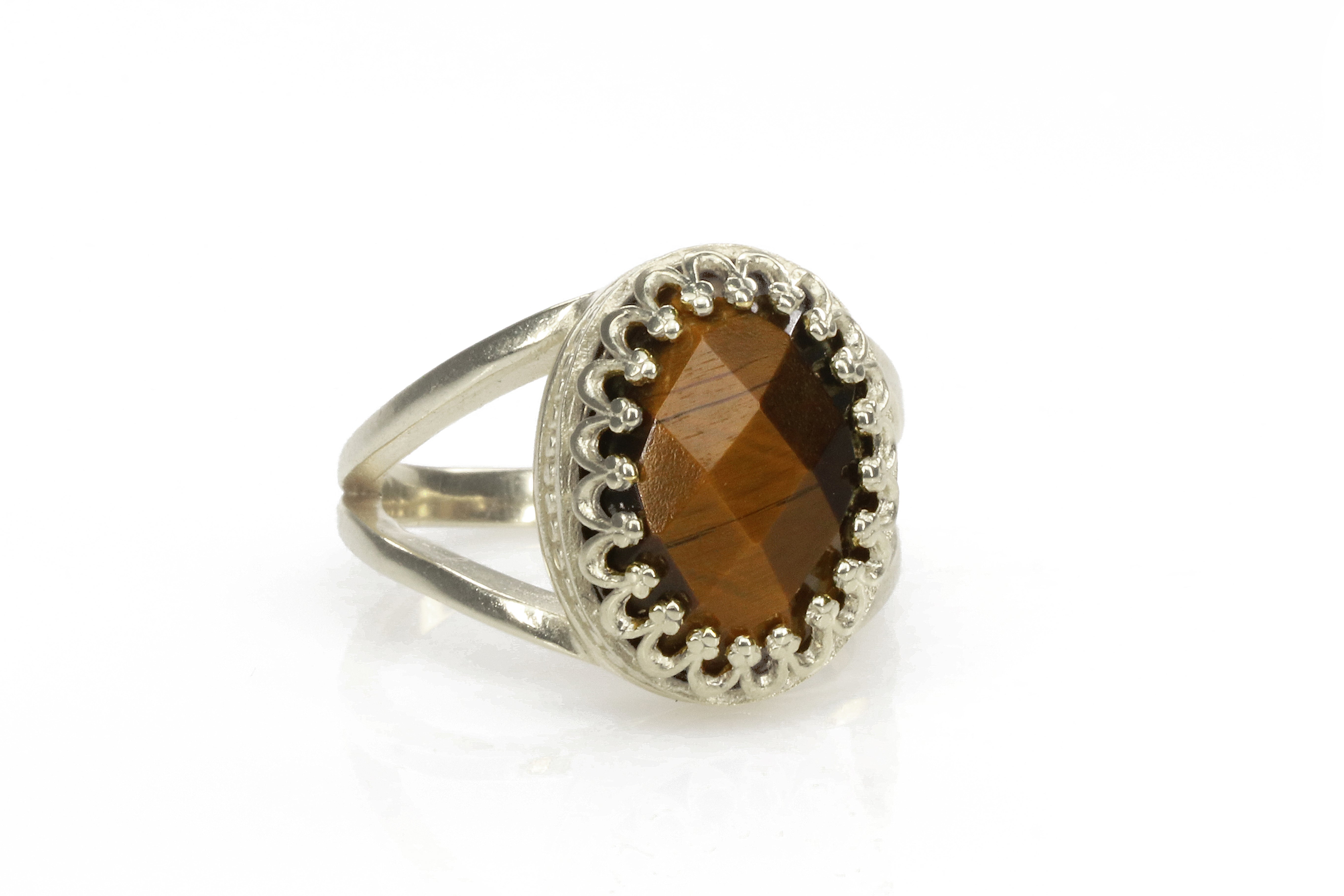 Tiger Eye in 925 Sterling Silver Ring Rings Anemone Jewelry