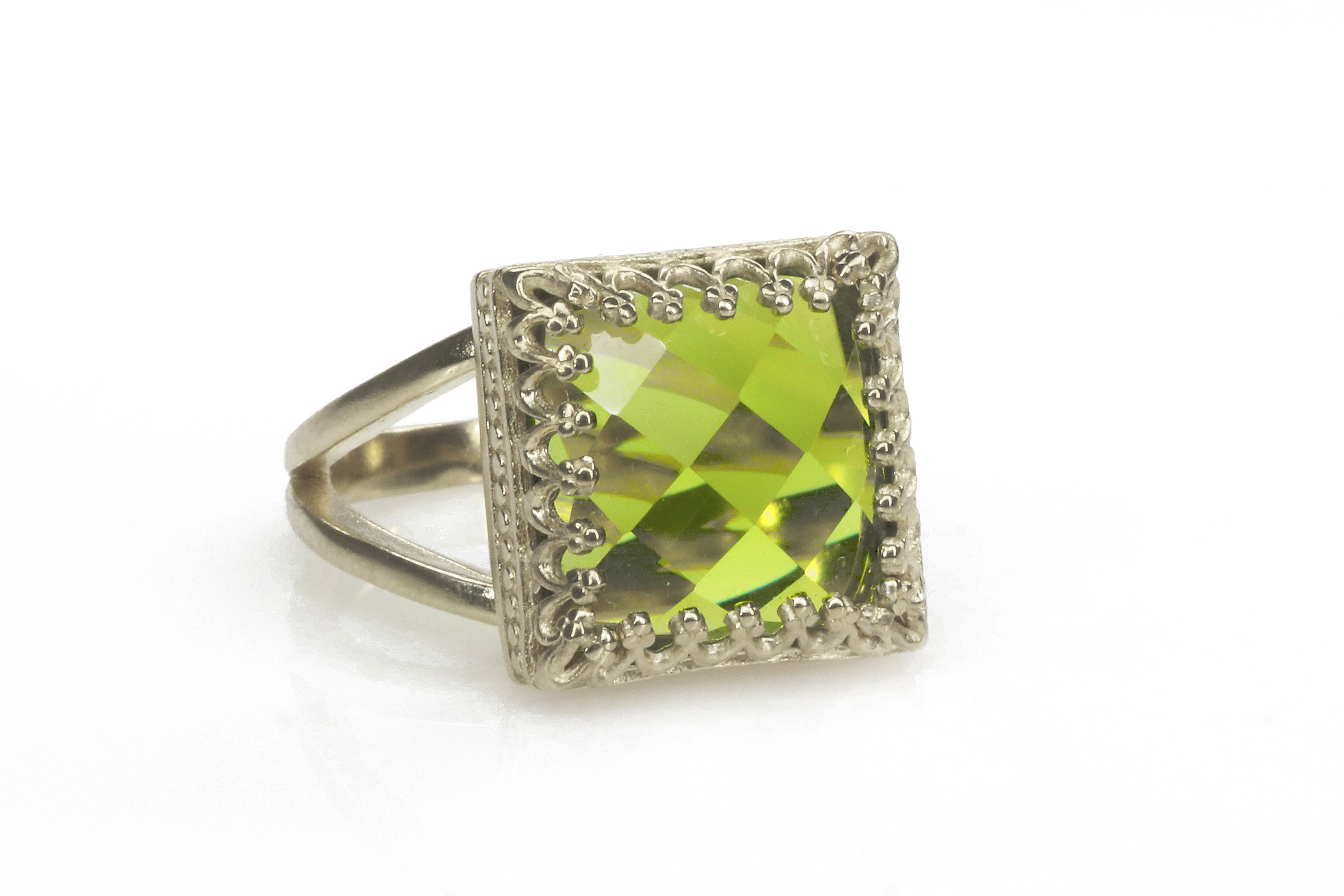 Peridot Ring in 925 Silver Rings Anemone Jewelry