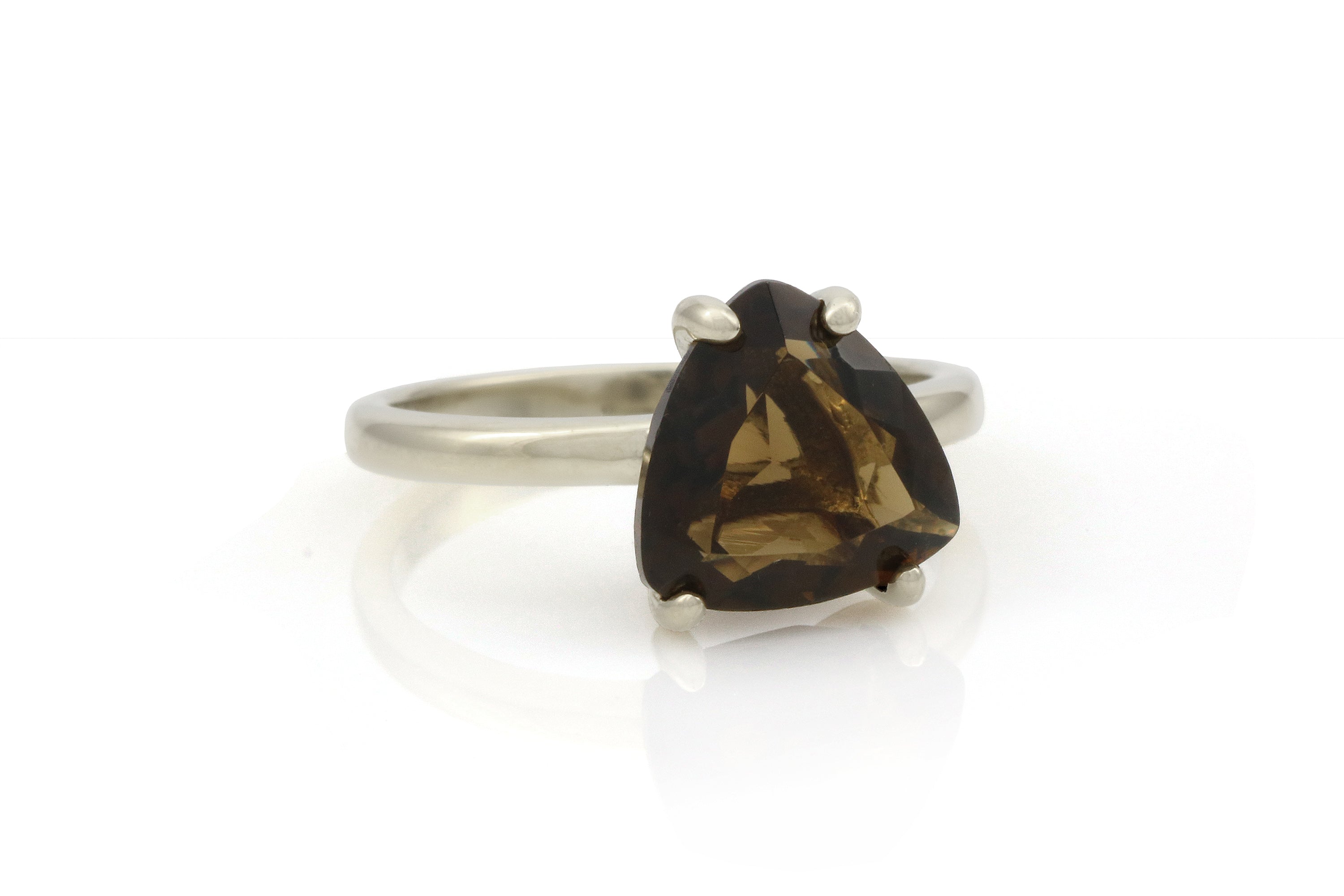 Sterling Silver Ring with Smoky Quartz Gemstone Rings Anemone Unique