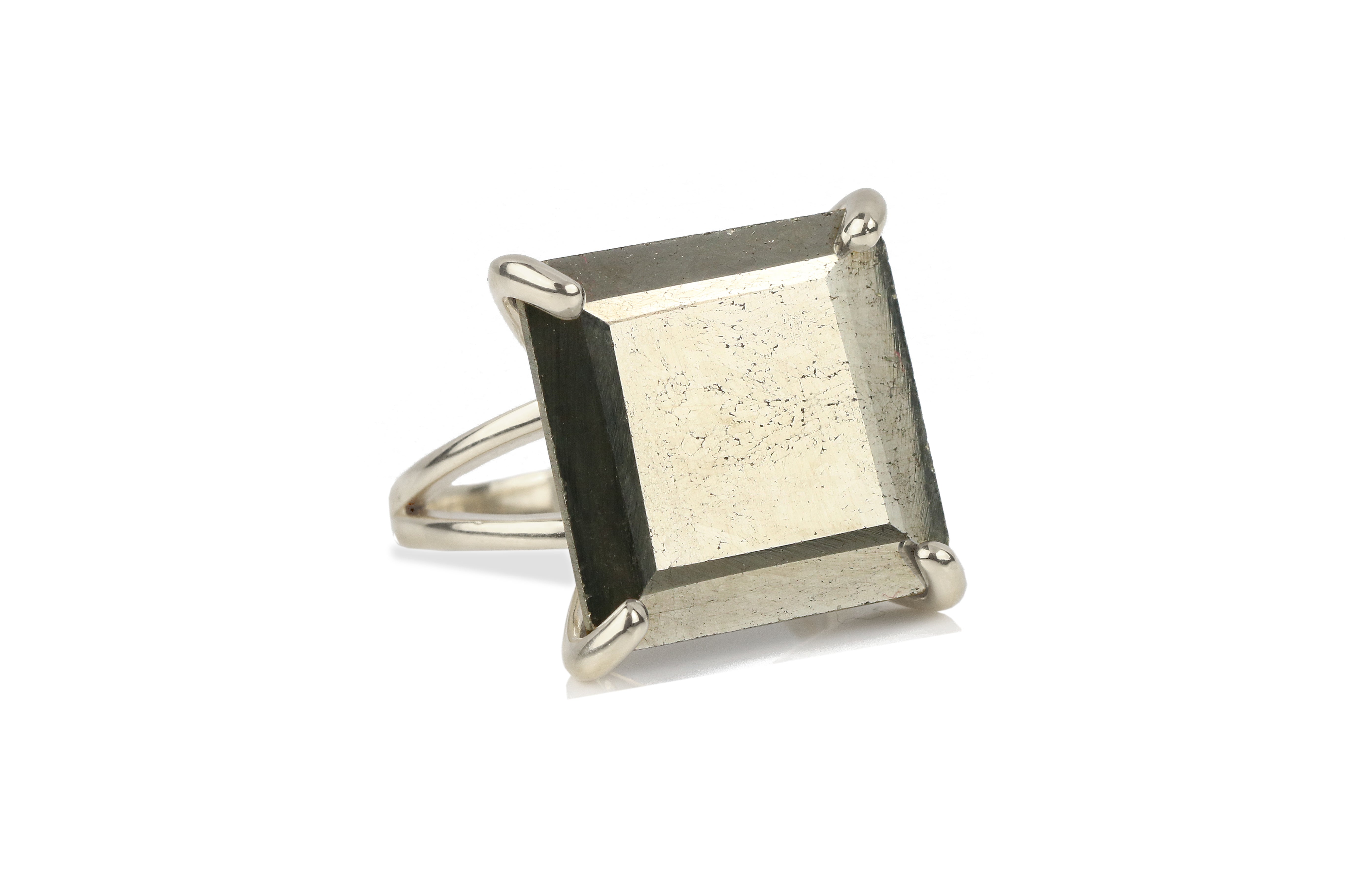Statement Jewelry Natural Pyrite Sterling Silver Ring Rings Anemone Jewelry