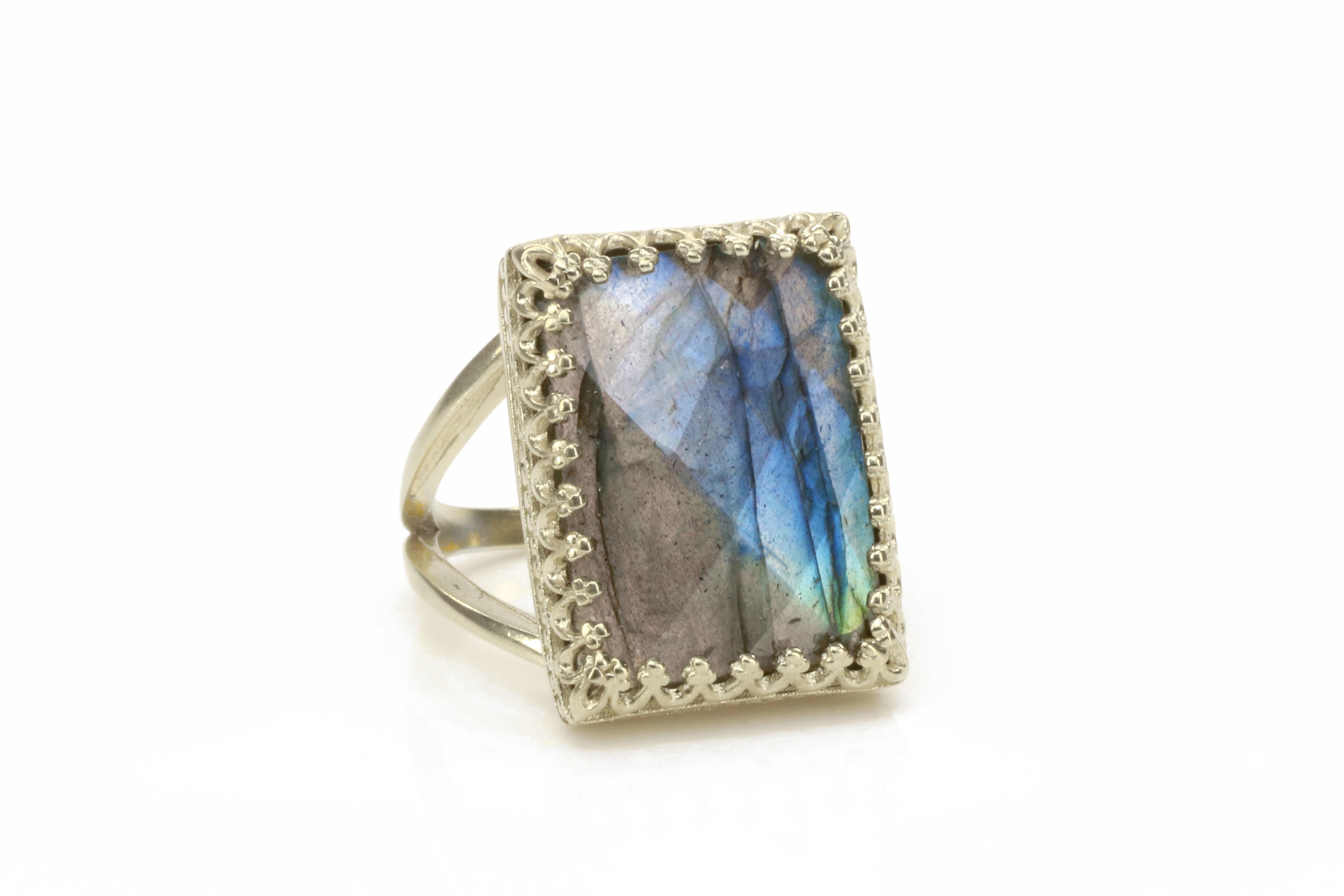 Labradorite Ring in 925 Sterling Silver Rings Anemone Jewelry