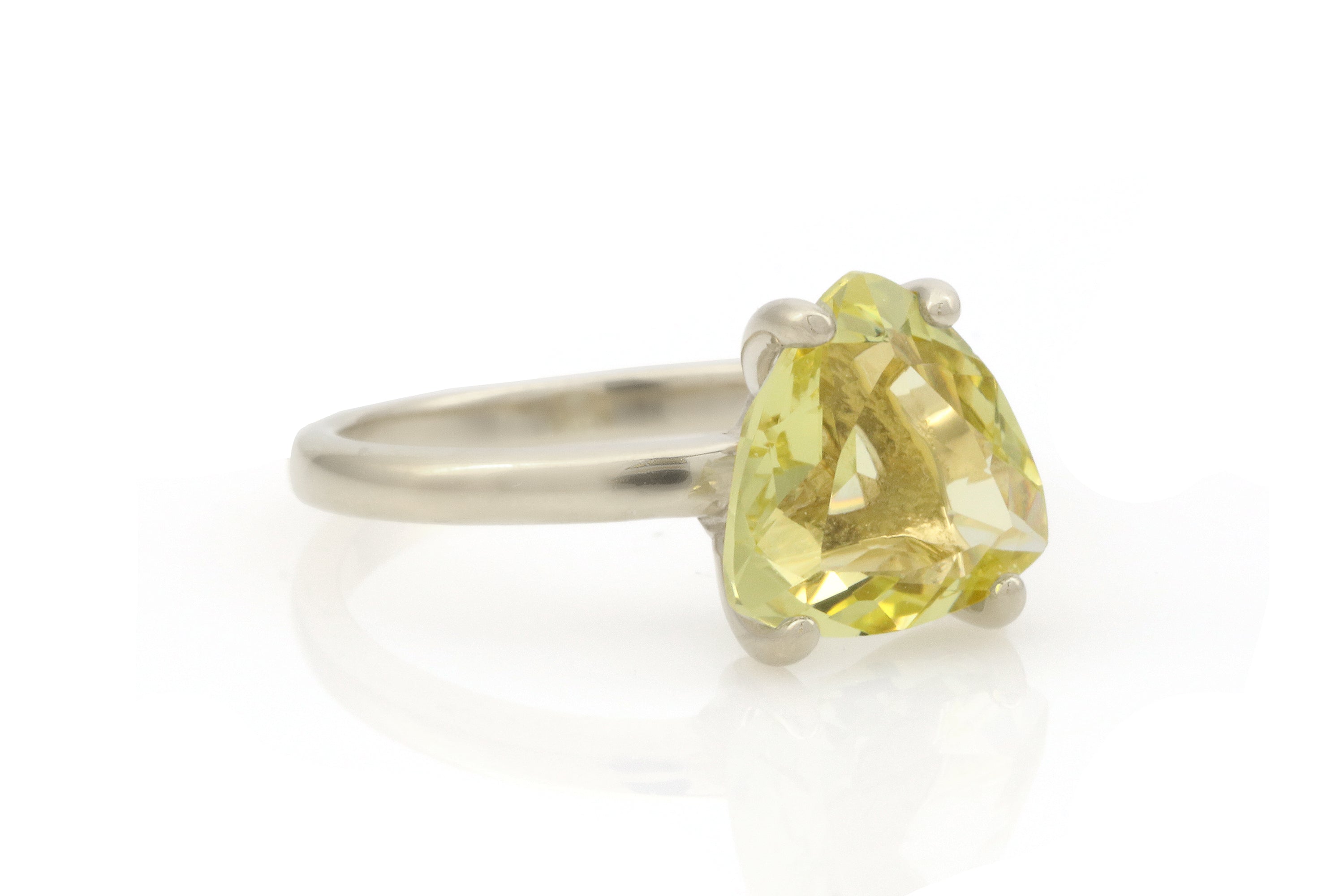 Trillion Lemon Quartz Sterling Silver Ring Rings Anemone Unique