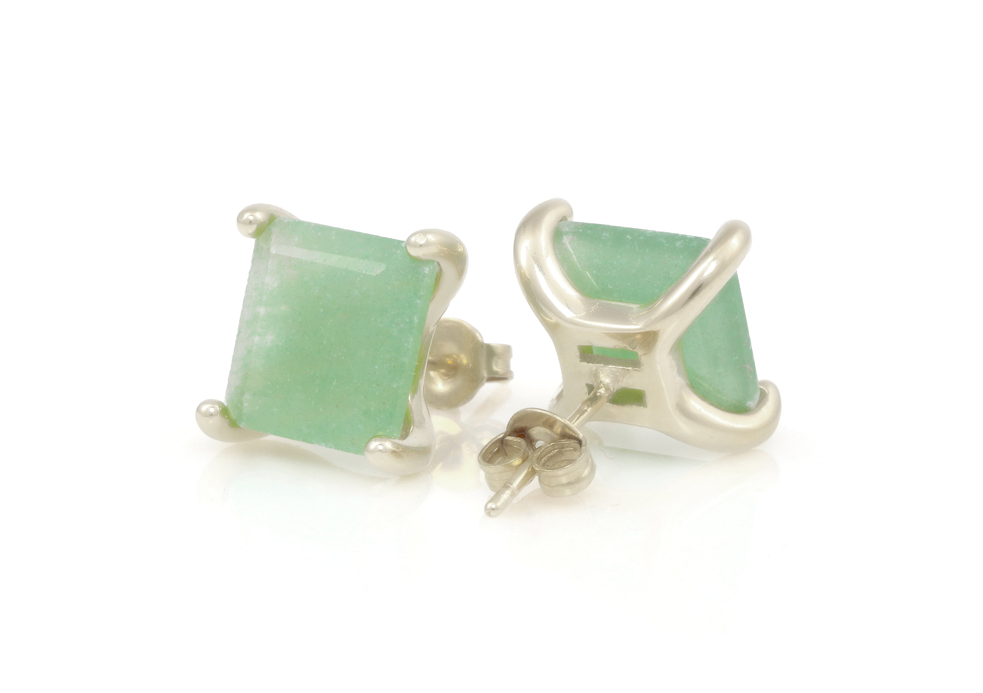 Lovely Green Aventurine Sterling Silver Earrings Earrings Anemone Unique