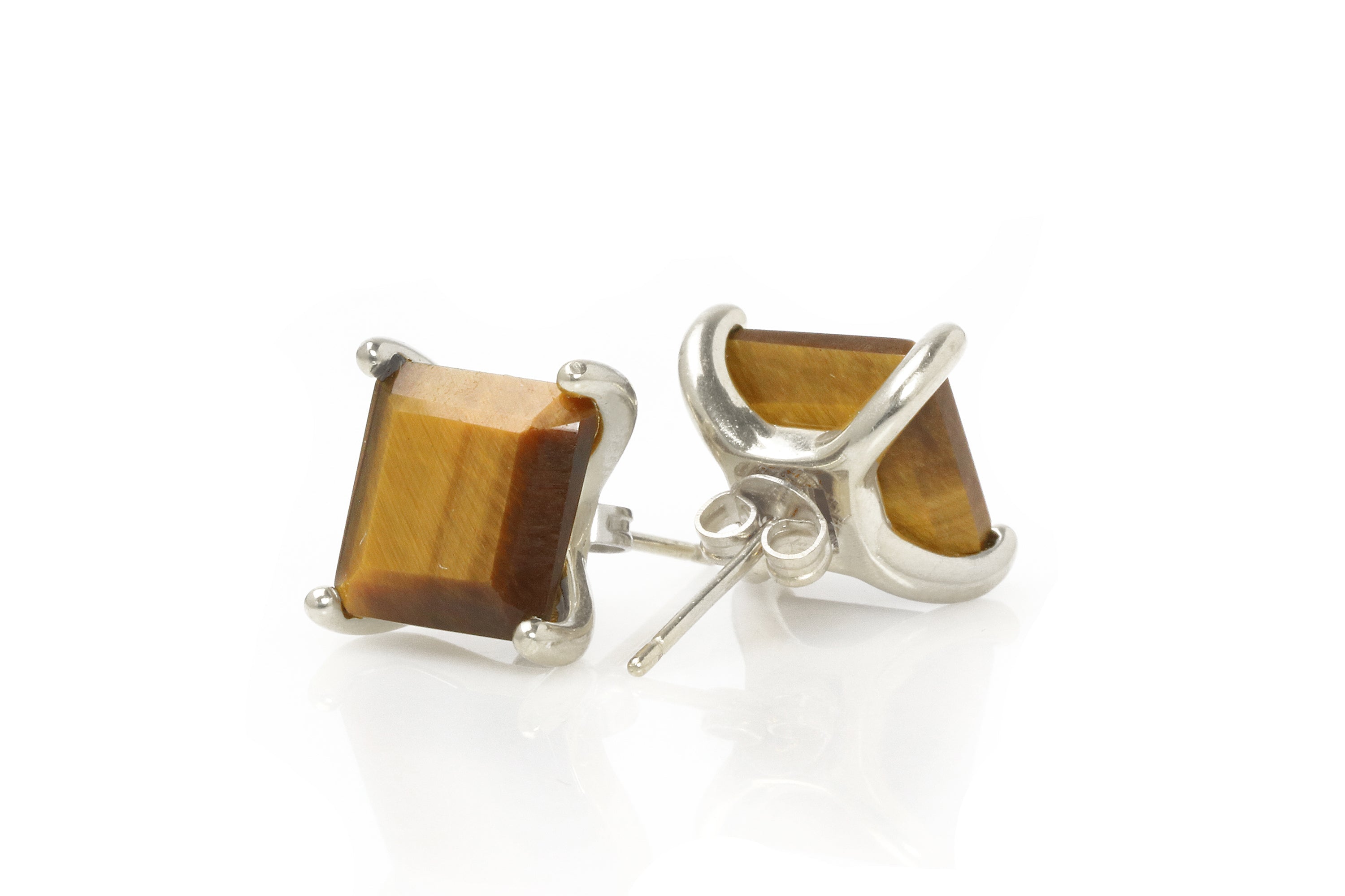 Classy Unique Tiger Eye Silver Earrings Earrings Anemone Unique