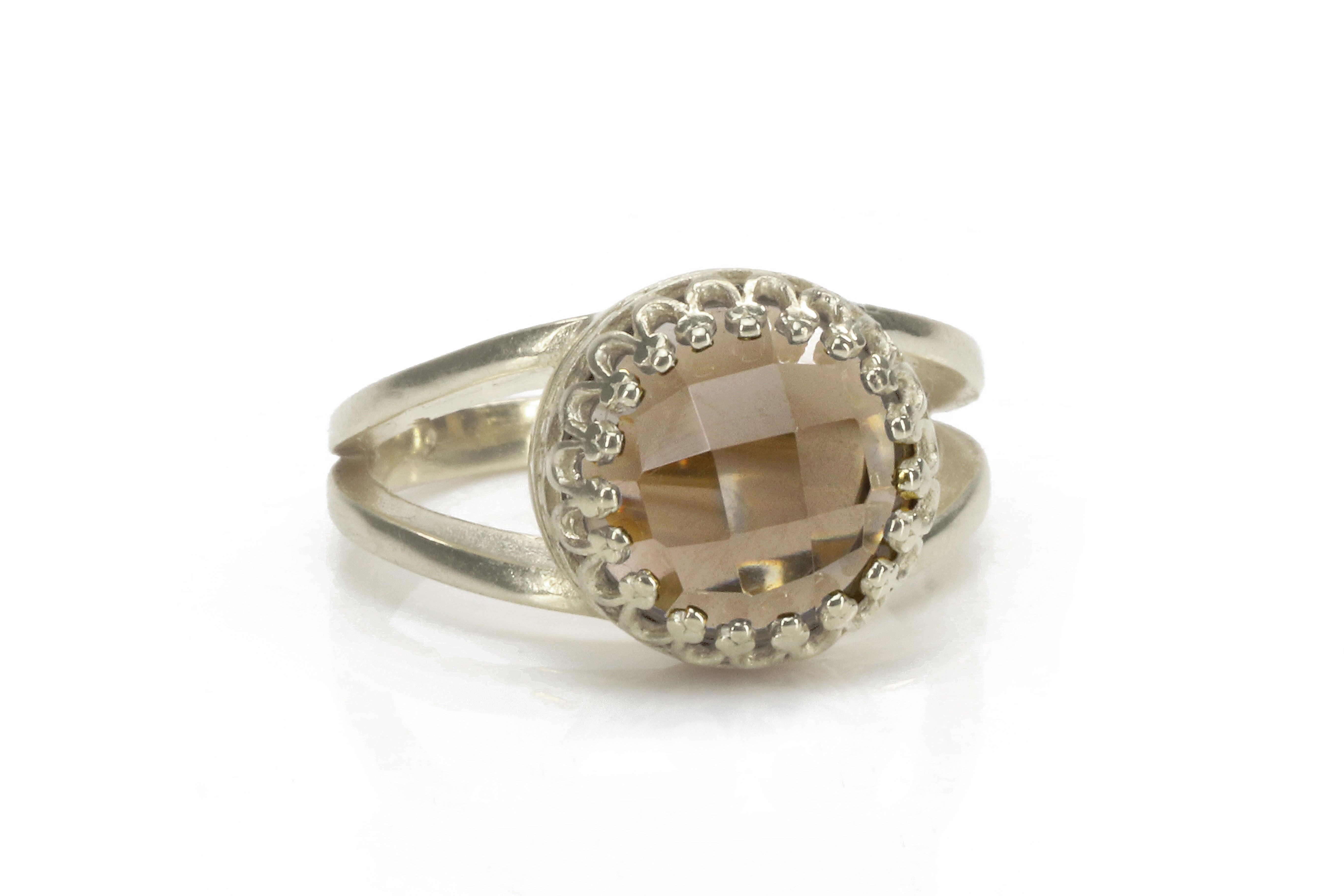 Sterling Silver with Smoky Quartz Gemstone Ring Rings Anemone Jewelry