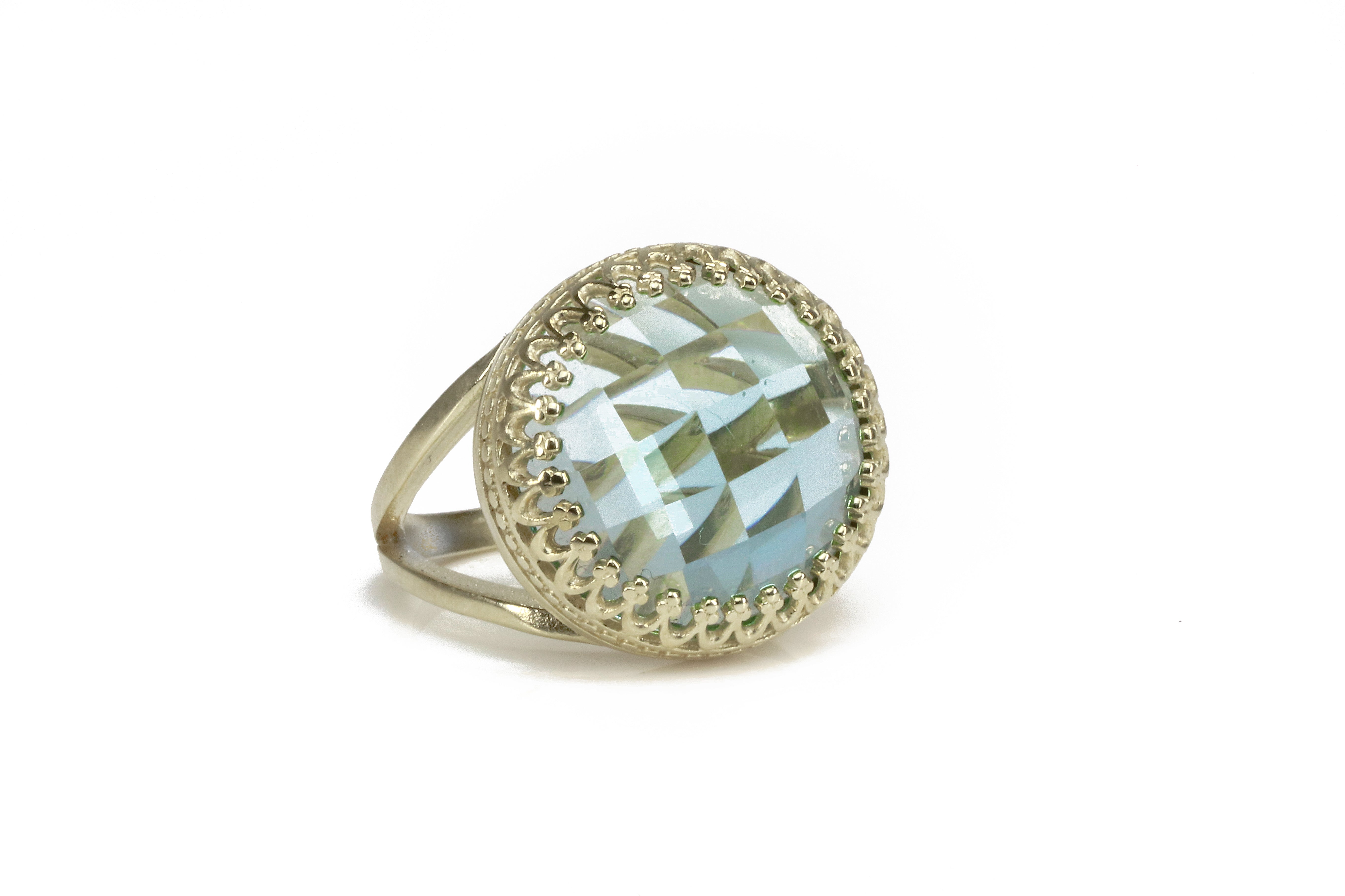 Blue Topaz Sterling Silver Ring Rings Anemone Jewelry