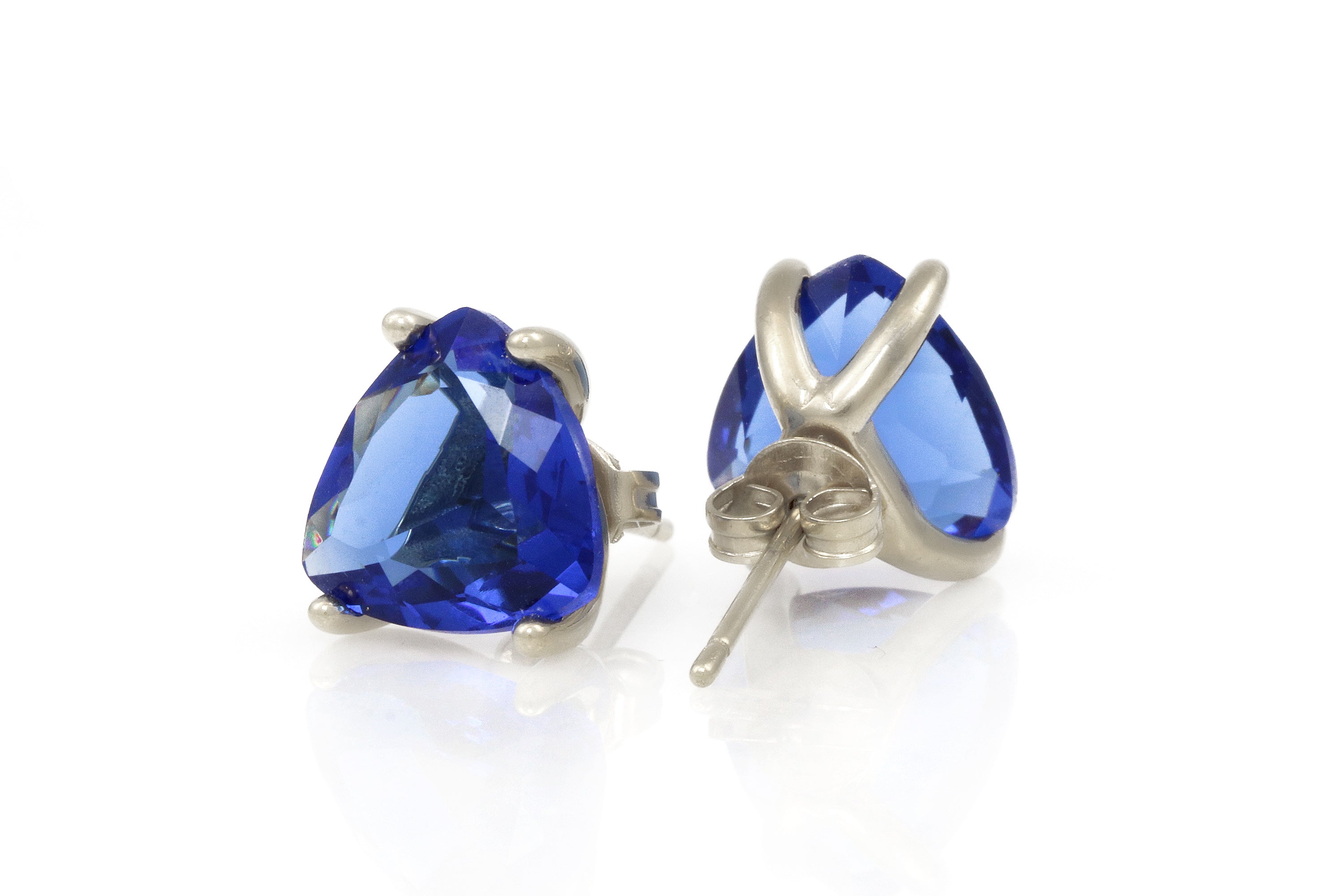 Brilliant Sapphire Stud Sterling Silver Earrings Earrings Anemone Unique