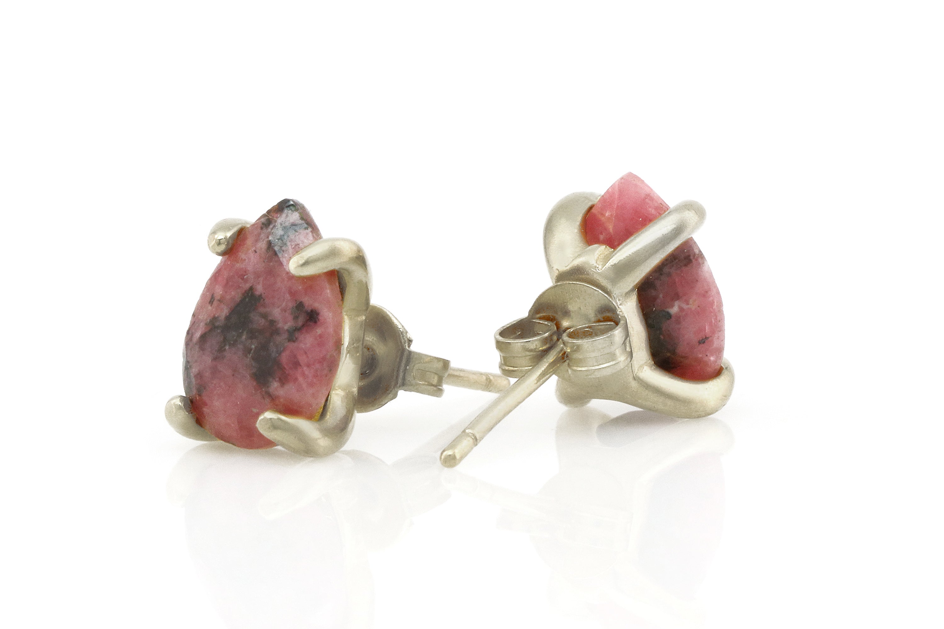 Sterling Silver Pear Rhodonite Earrings Earrings Anemone Unique