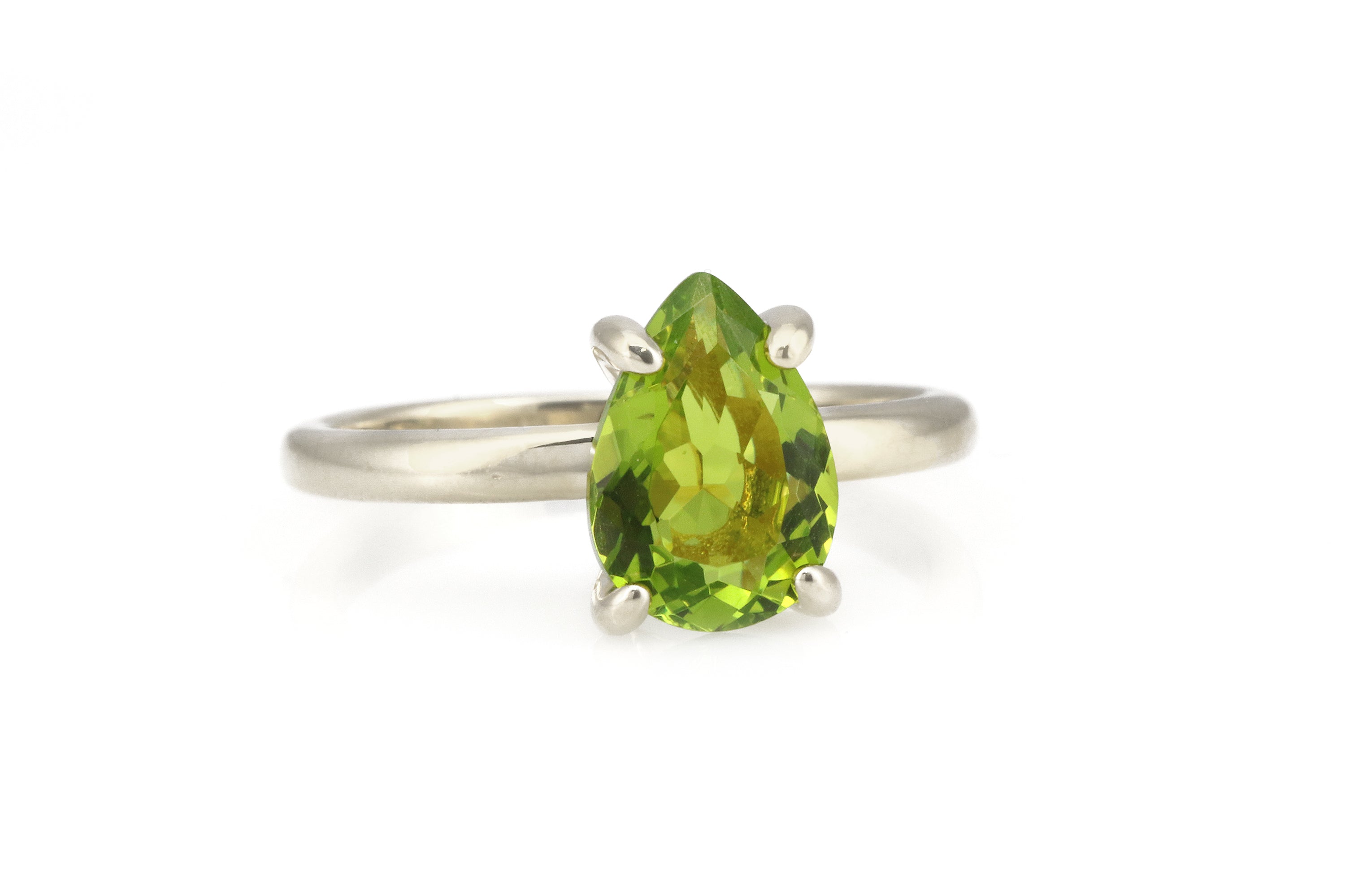925 Sterling Silver Ring with Peridot Stone Rings Anemone Unique