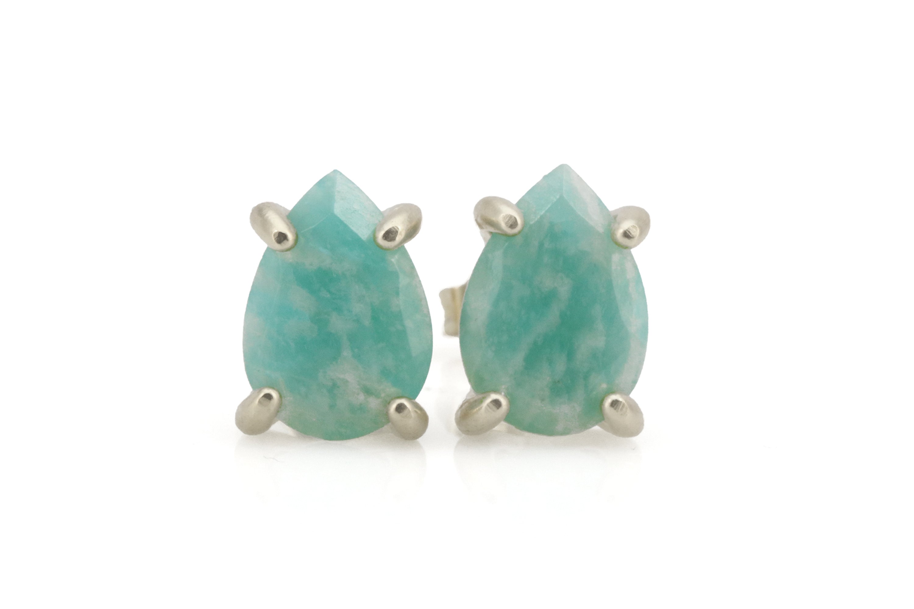Amazing Pear Amazonite Sterling Silver Earrings Earrings Anemone Unique