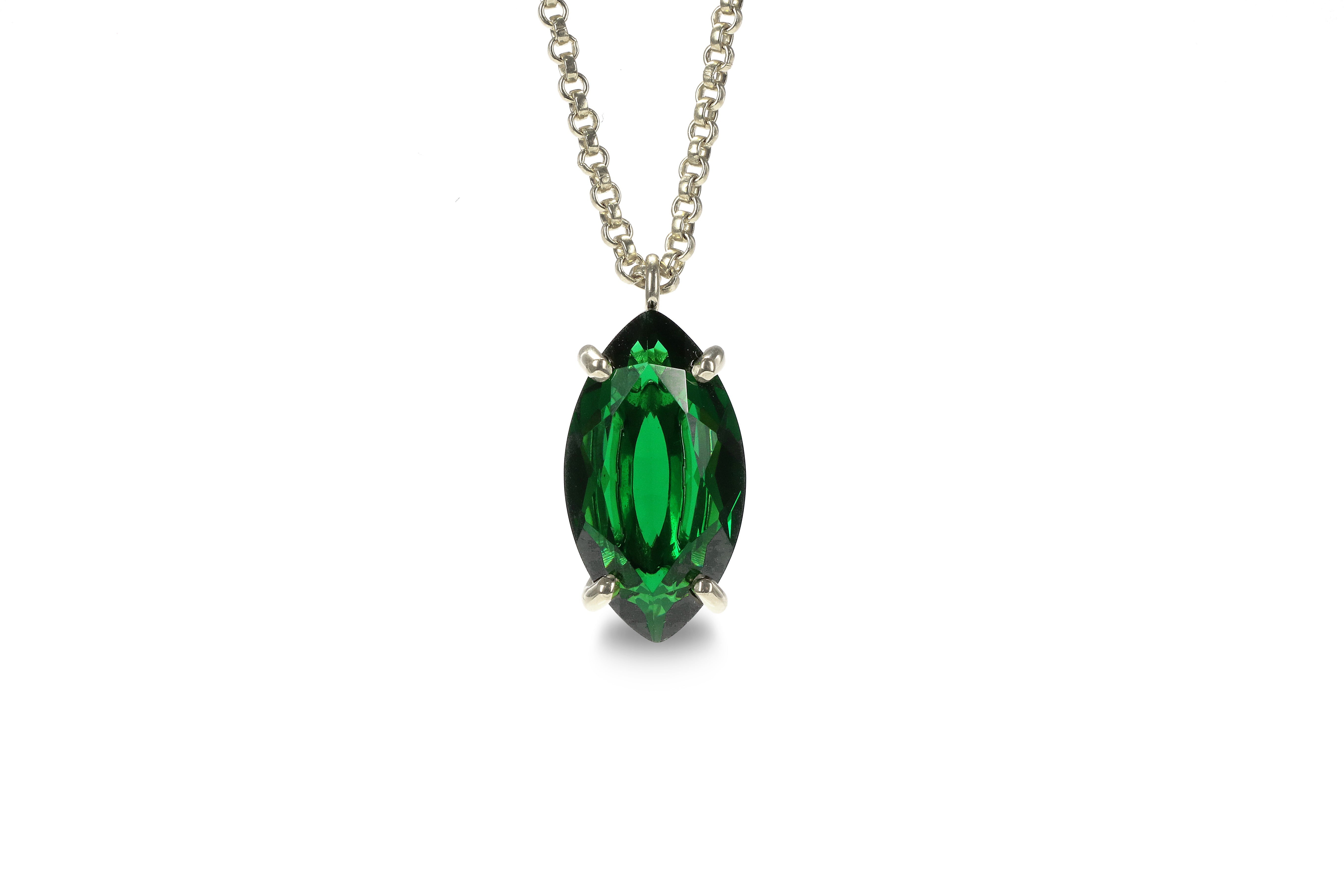 Dazzling Emerald Gemstone Pendant Gold Necklaces necklaces Anemone Jewelry