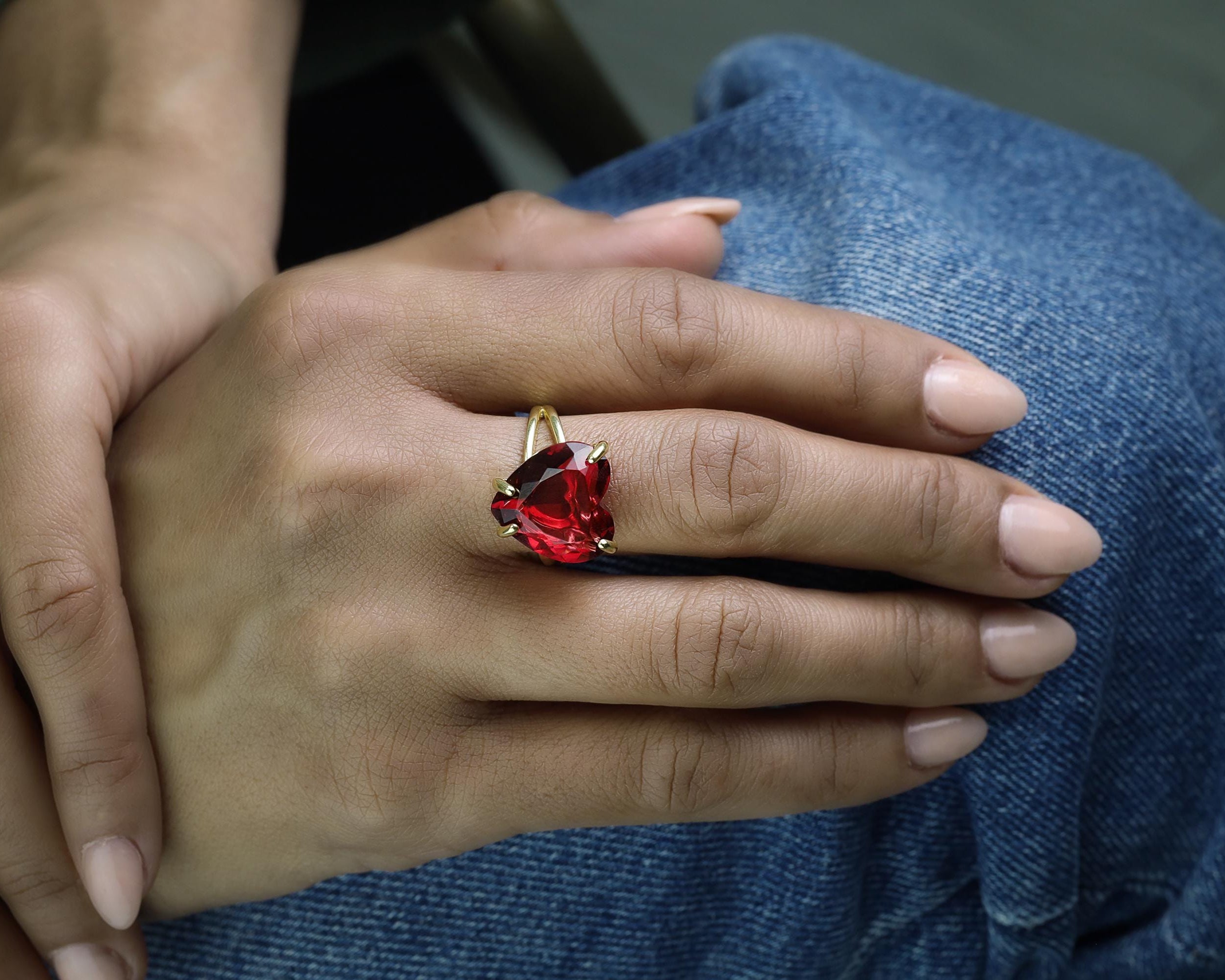 Pink Tourmaline Heart Cut Ring Anemone Jewelry