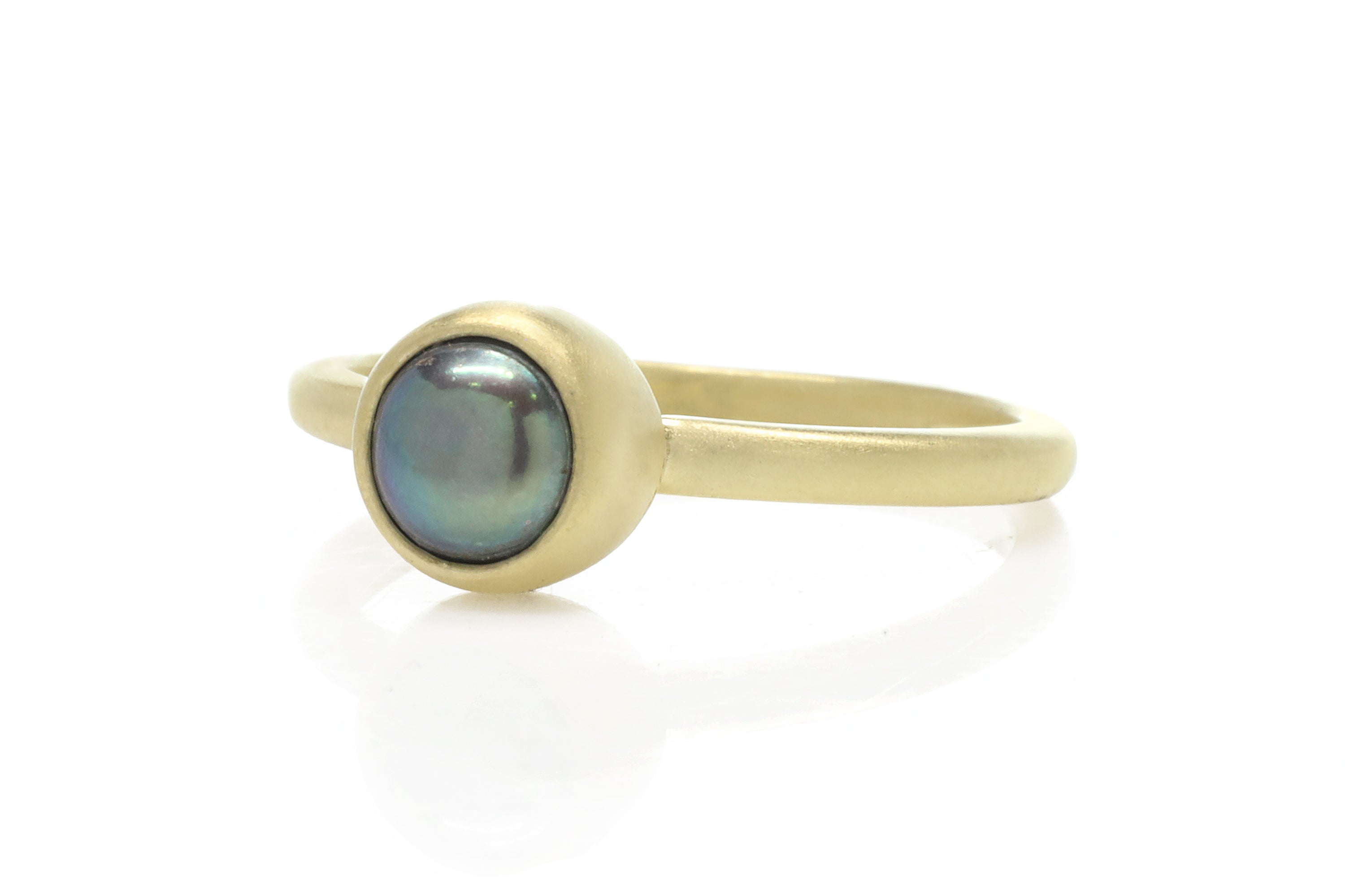 Black Pearl Bezel 14k Gold Ring Rings Anemone Limited