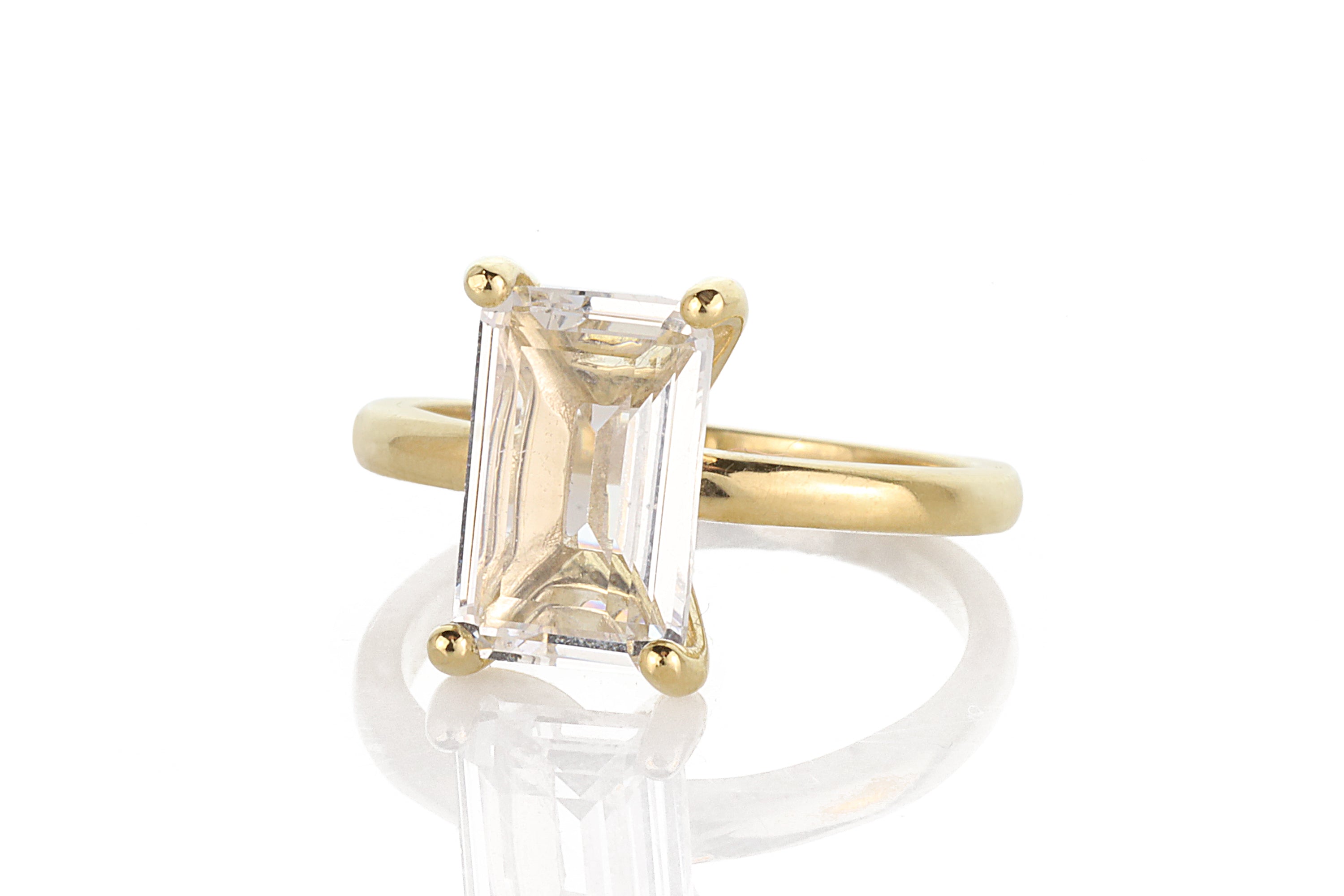 Rectangular Crystal Quartz in 14k Gold-filled Ring Rings Anemone Unique