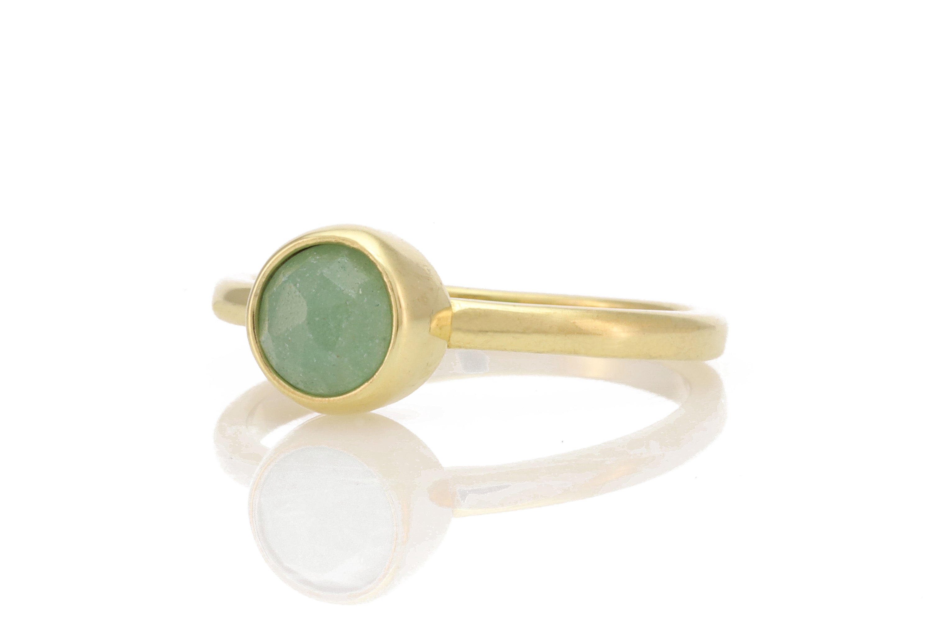 Green Aventurine Gemstone Stacking Ring in Gold Filled Rings Anemone Limited