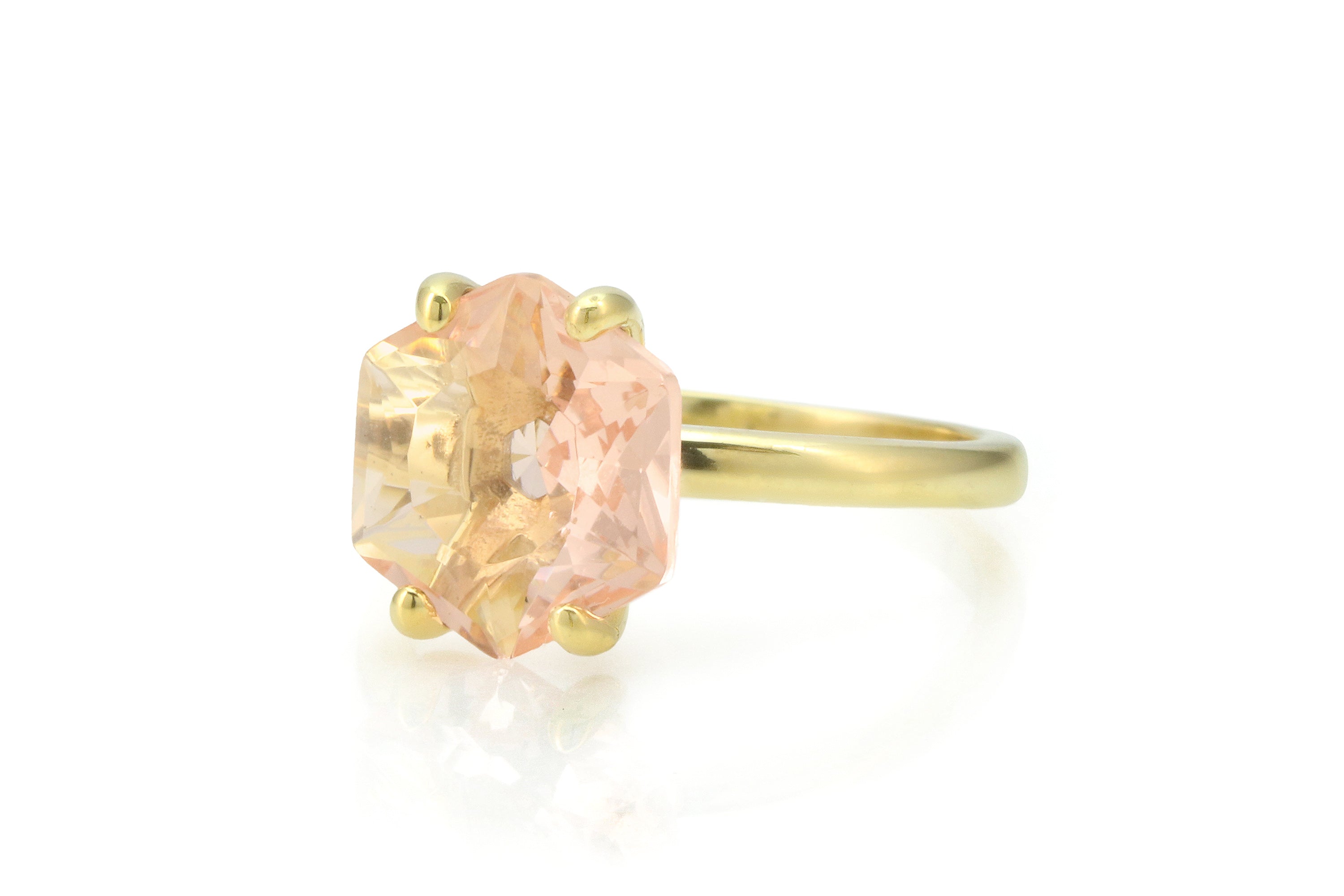 Adorable Morganite Engagement Ring in Gold Rings Anemone Unique