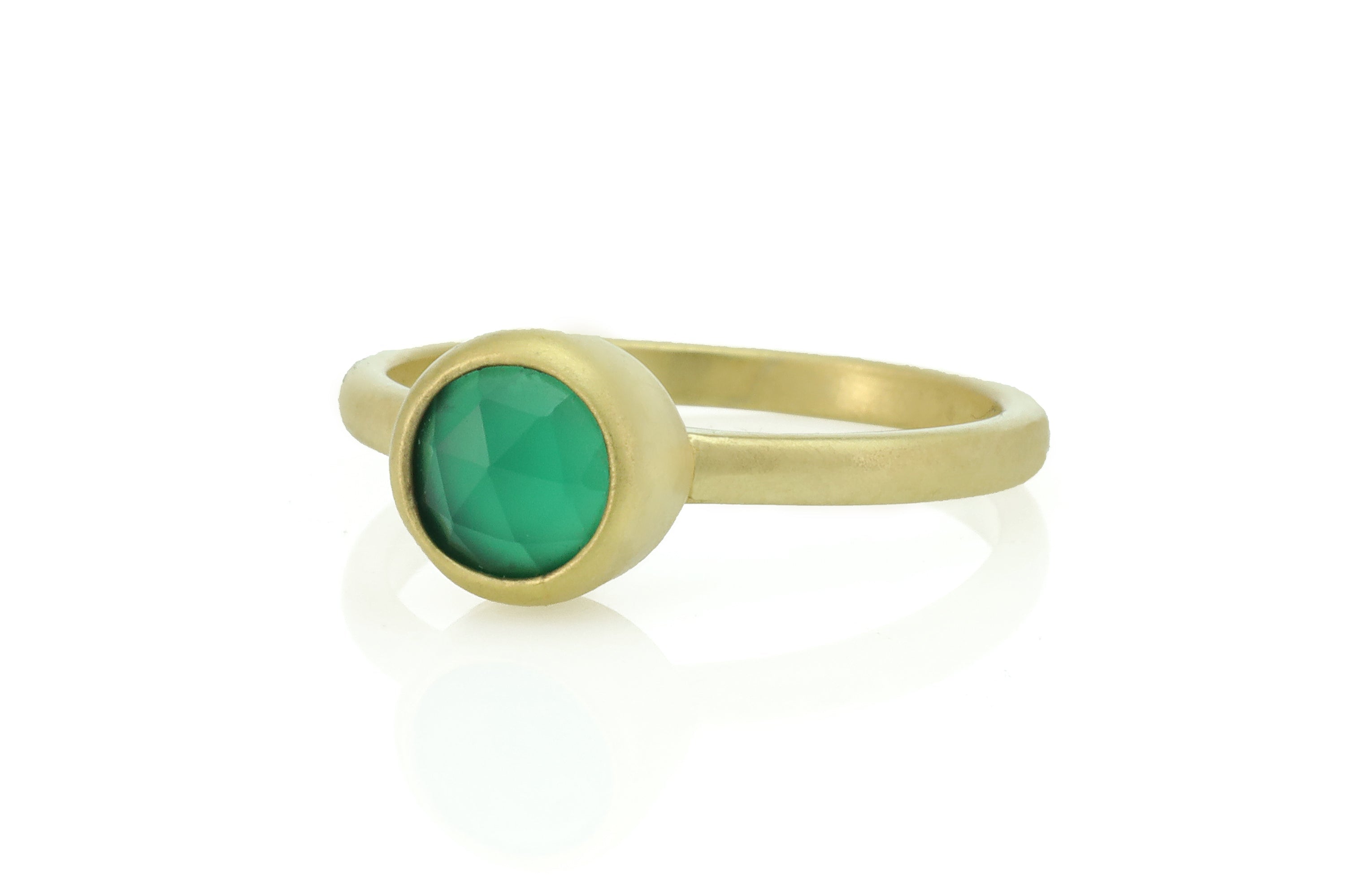 Green Onyx 18k Gold Bezel Ring Rings Anemone Limited