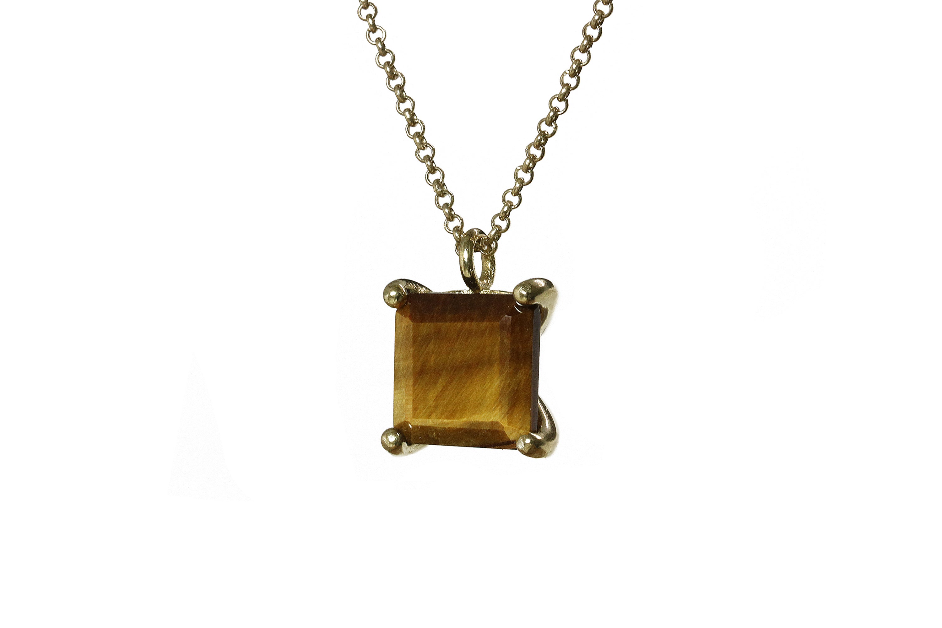 Charming Tiger Eye Necklace in Gold necklaces Anemone Unique