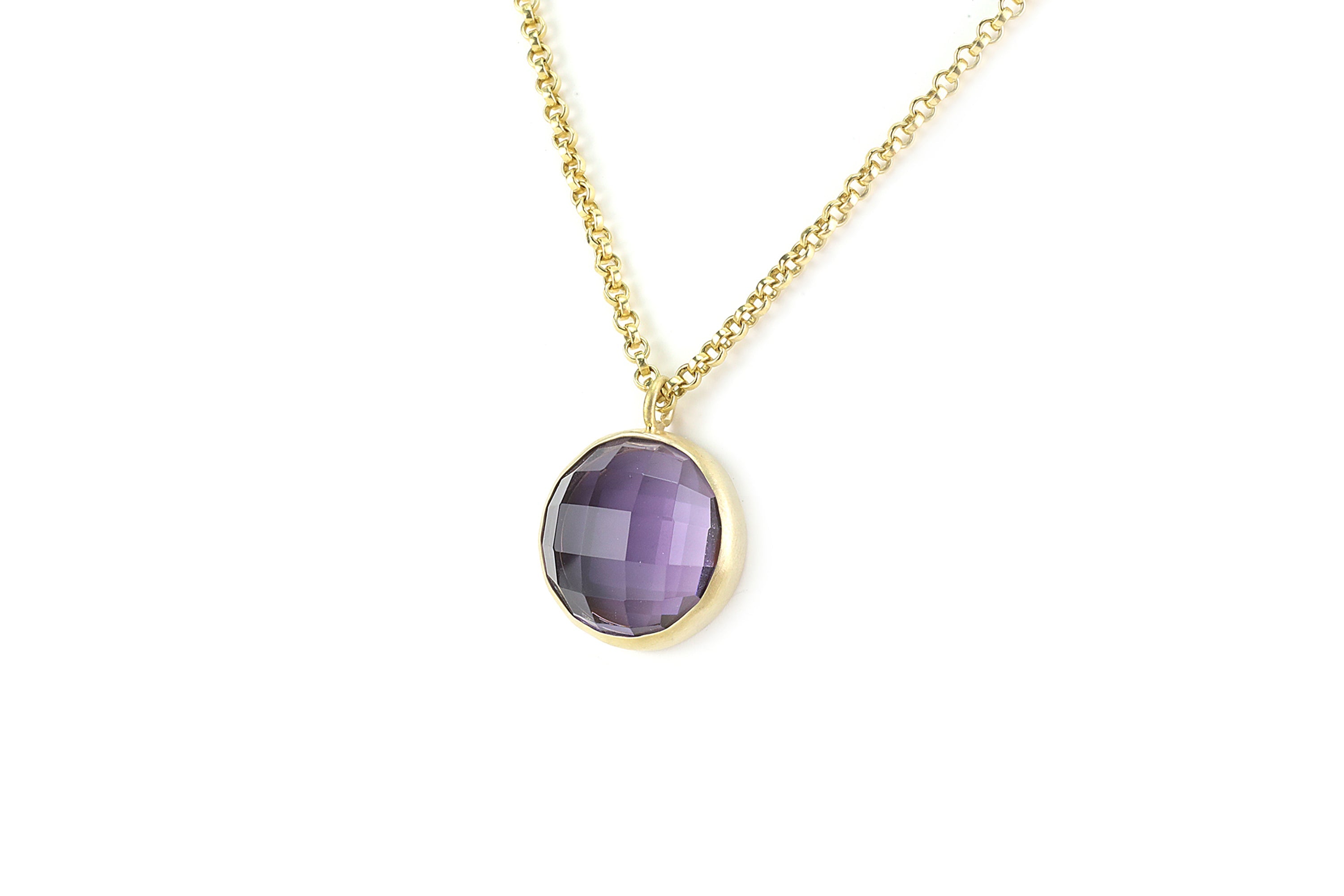 Classic Bezel Set Amethyst Pendant Necklace necklaces Anemone Limited