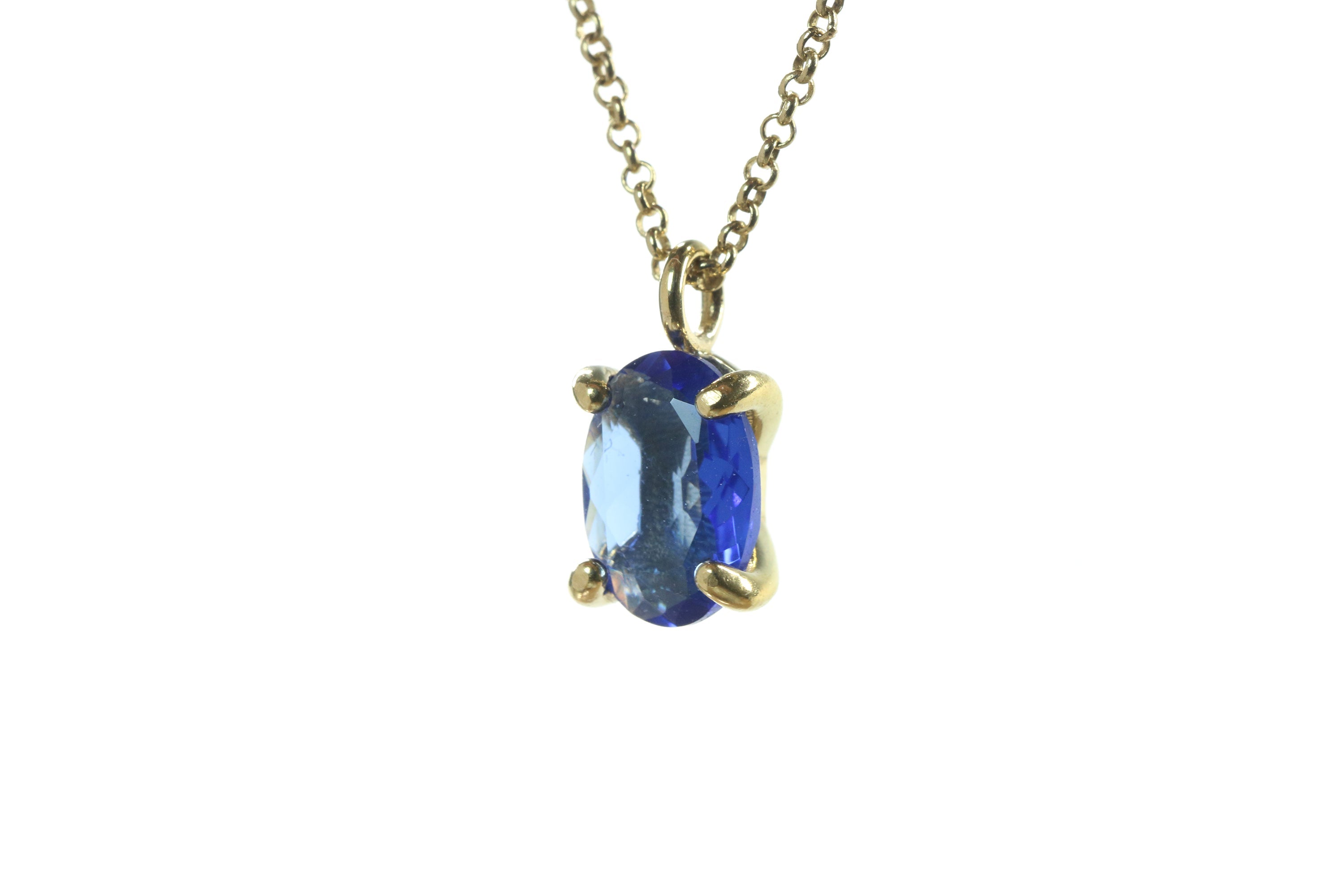 Amazing Gold Sapphire Pendant Necklace necklaces Anemone Unique