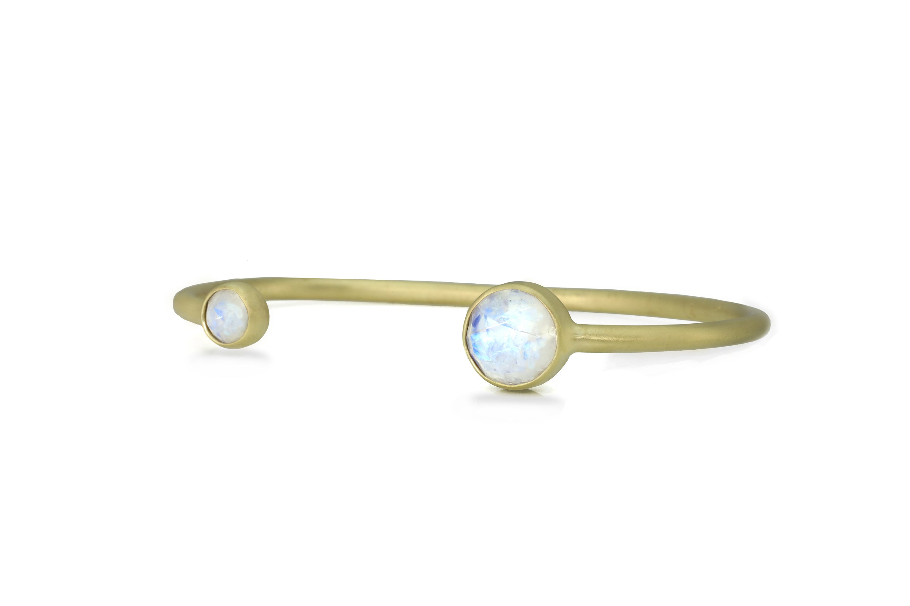Multistone Bezel Set Rainbow Moonstone Cuff Bracelet in Gold Bracelets Anemone Limited