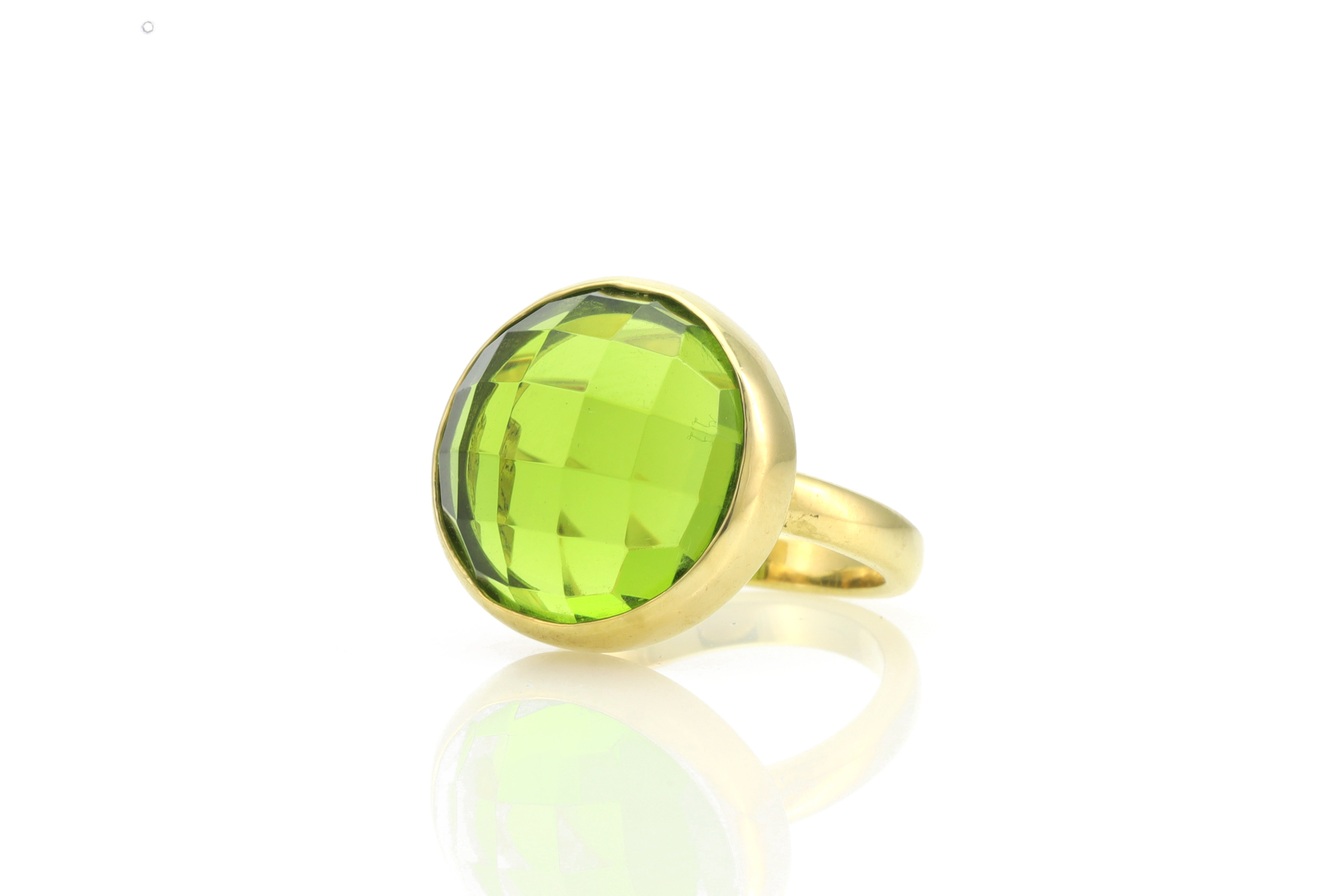 Gold Vivid Statement Peridot Gold Ring Rings Anemone Limited