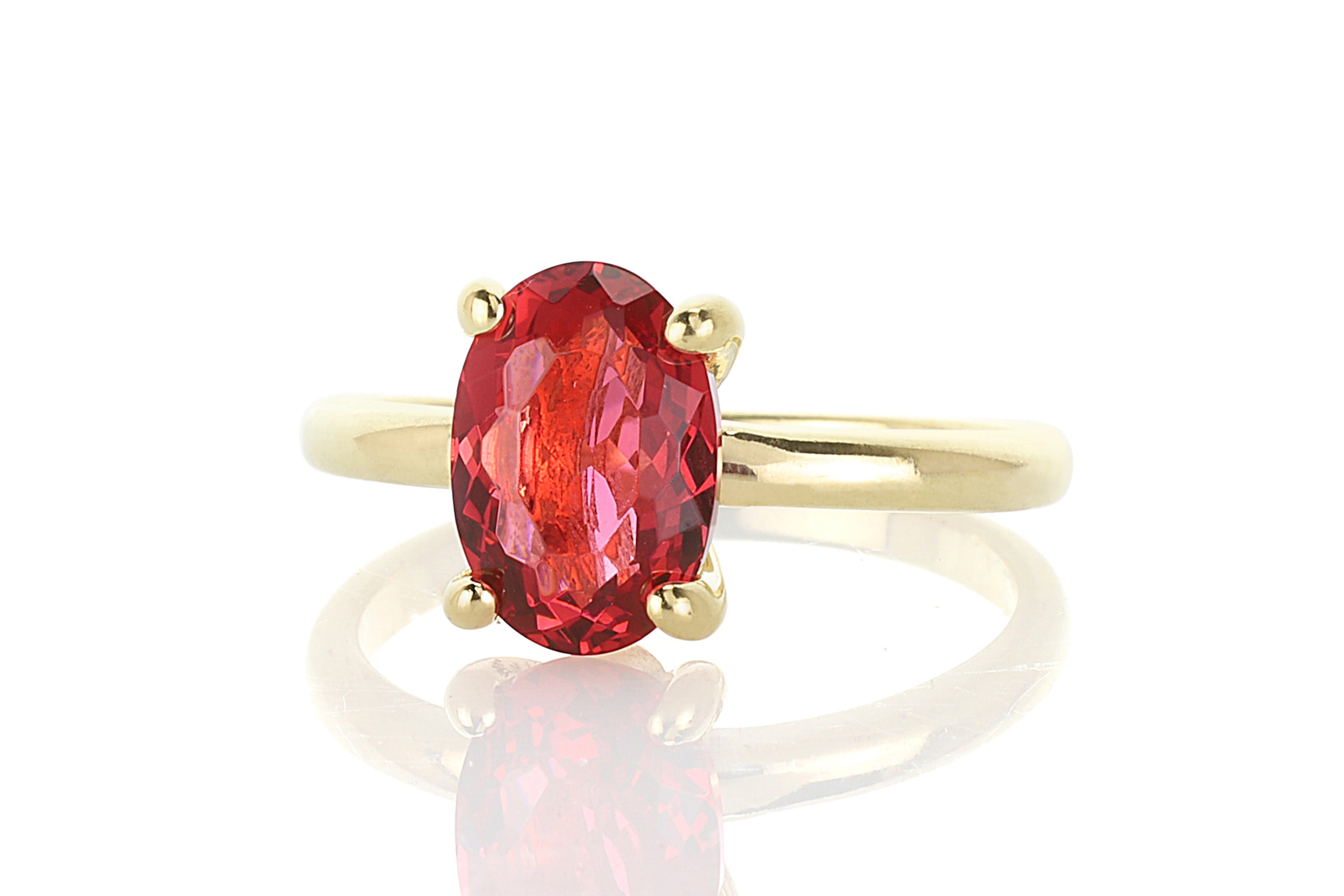 Oval Pink Tourmaline Solitaire Gold Ring Rings Anemone Unique