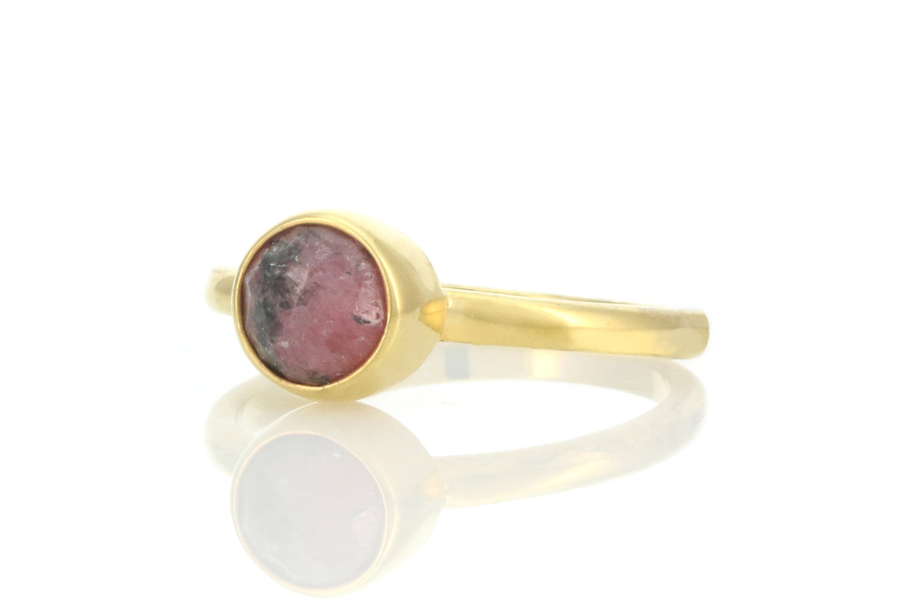 Gold Filled Pink Rhodonite Bezel Ring Rings Anemone Limited