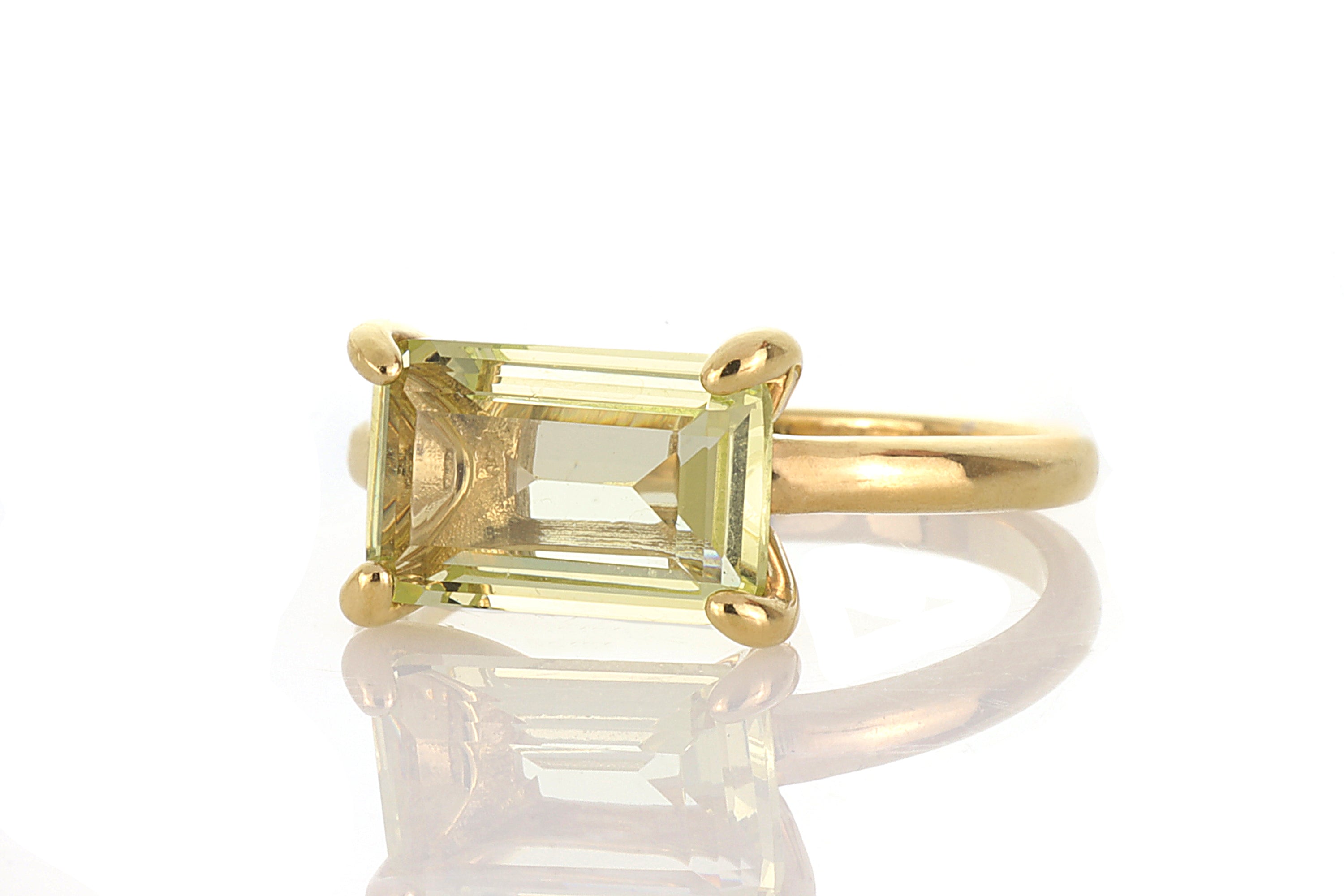 Brilliant Yellow Quartz Gold Filled Ring Rings Anemone Unique