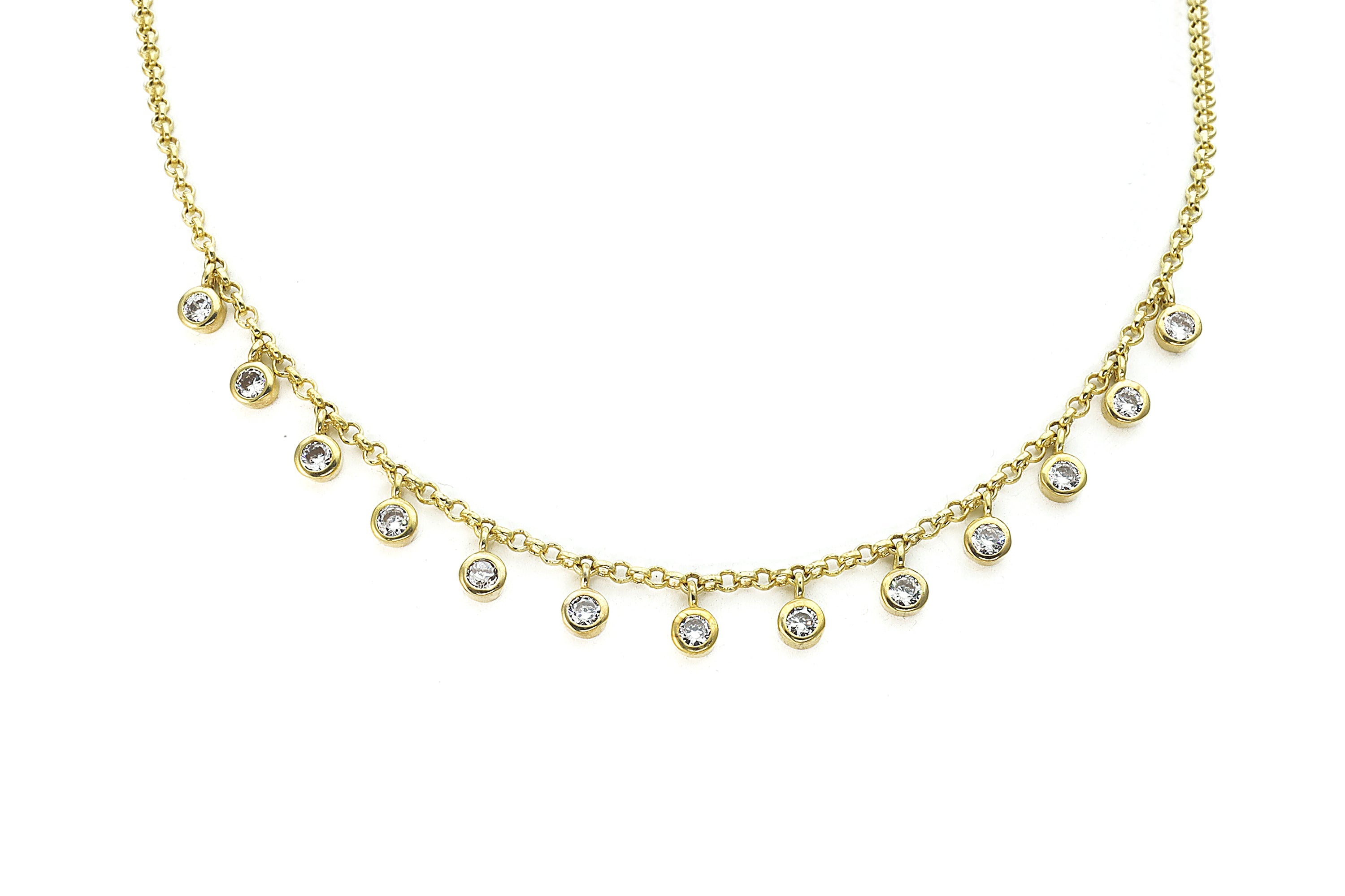 Cubic Zirconia Pendant 14k Gold Filled Necklace necklaces Anemone Unique
