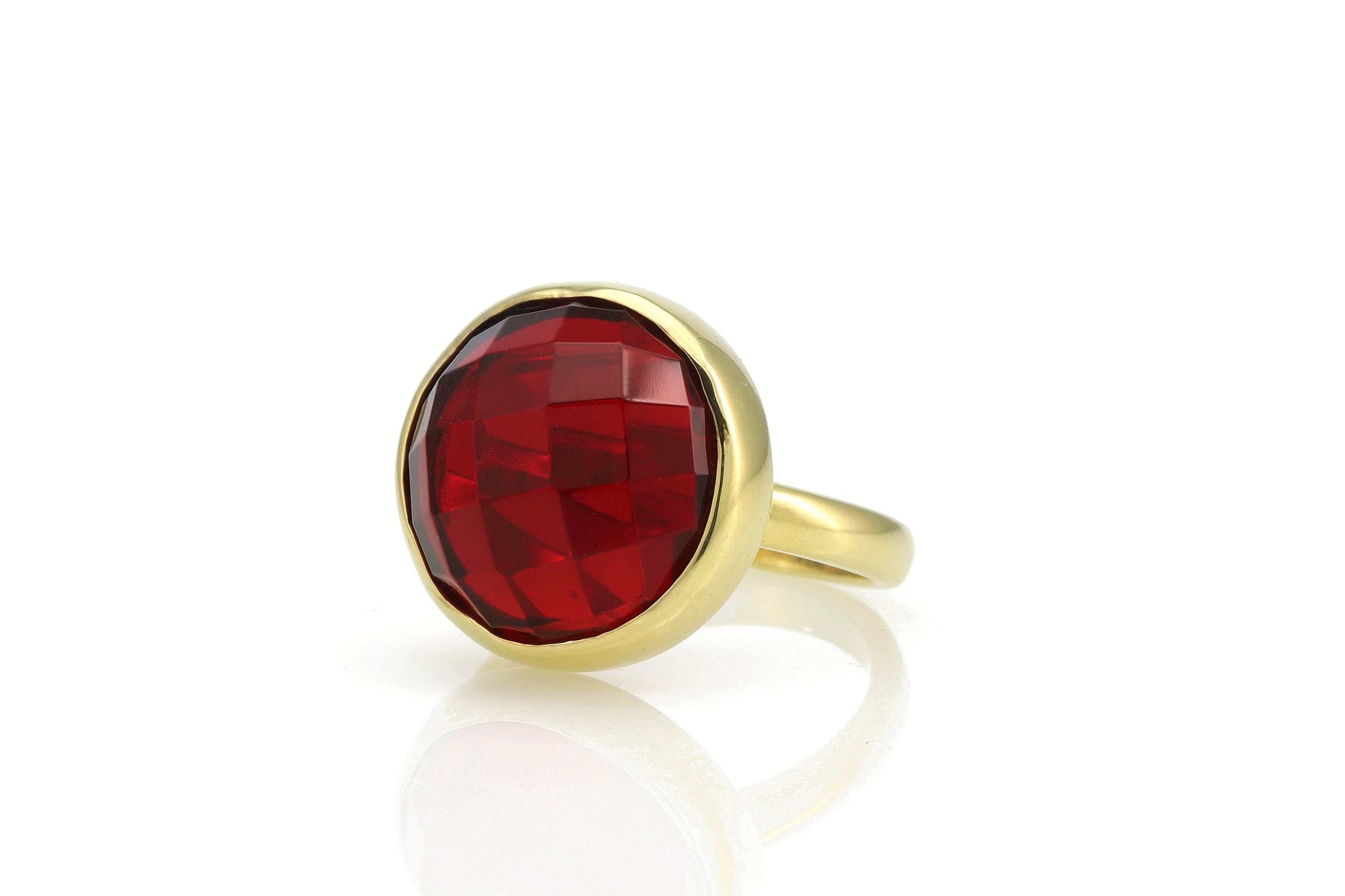 14k Gold Filled Statement Bezel Set Ruby Ring Rings Anemone Limited