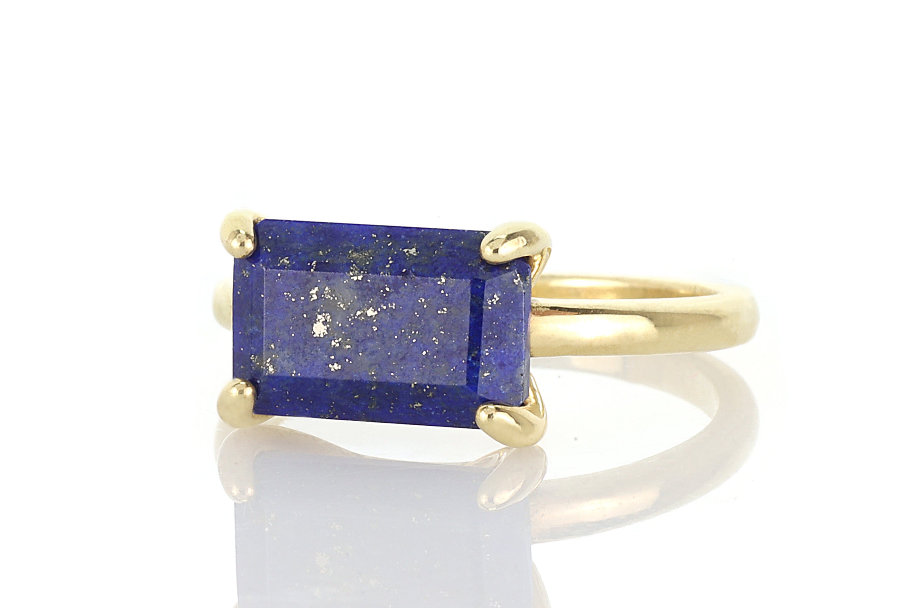 Princess Cut Lapis Lazuli Gold Ring Rings Anemone Unique