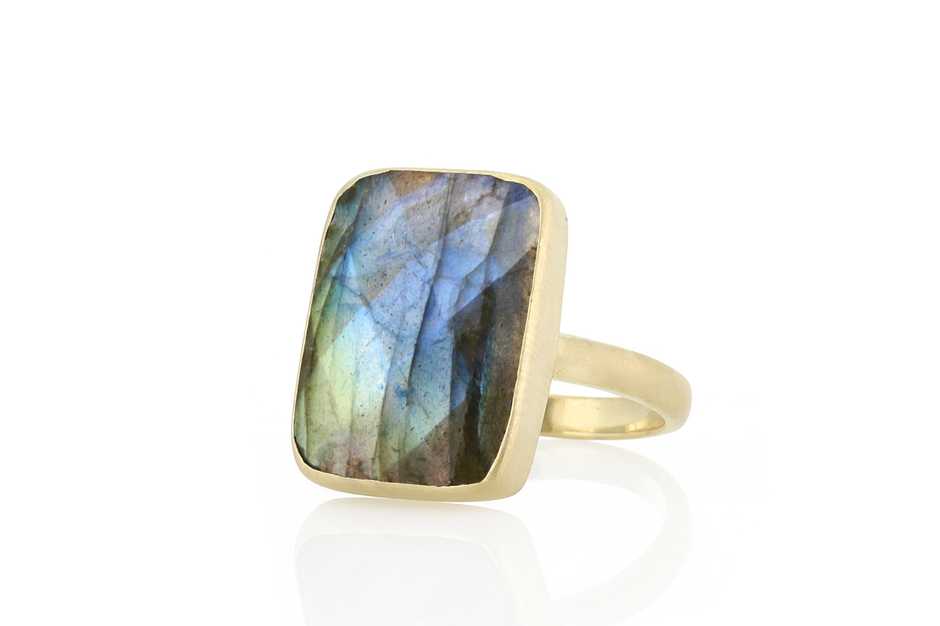 Gold Filled Rectangle Cut Labradorite Statement Ring Rings Anemone Limited