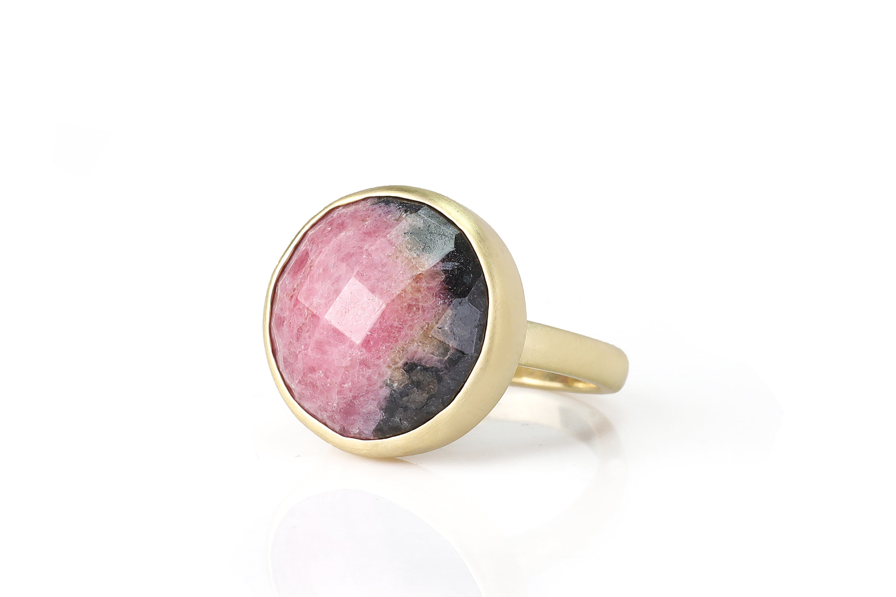 Brushed Gold Rhodonite Ring Rings Anemone Limited