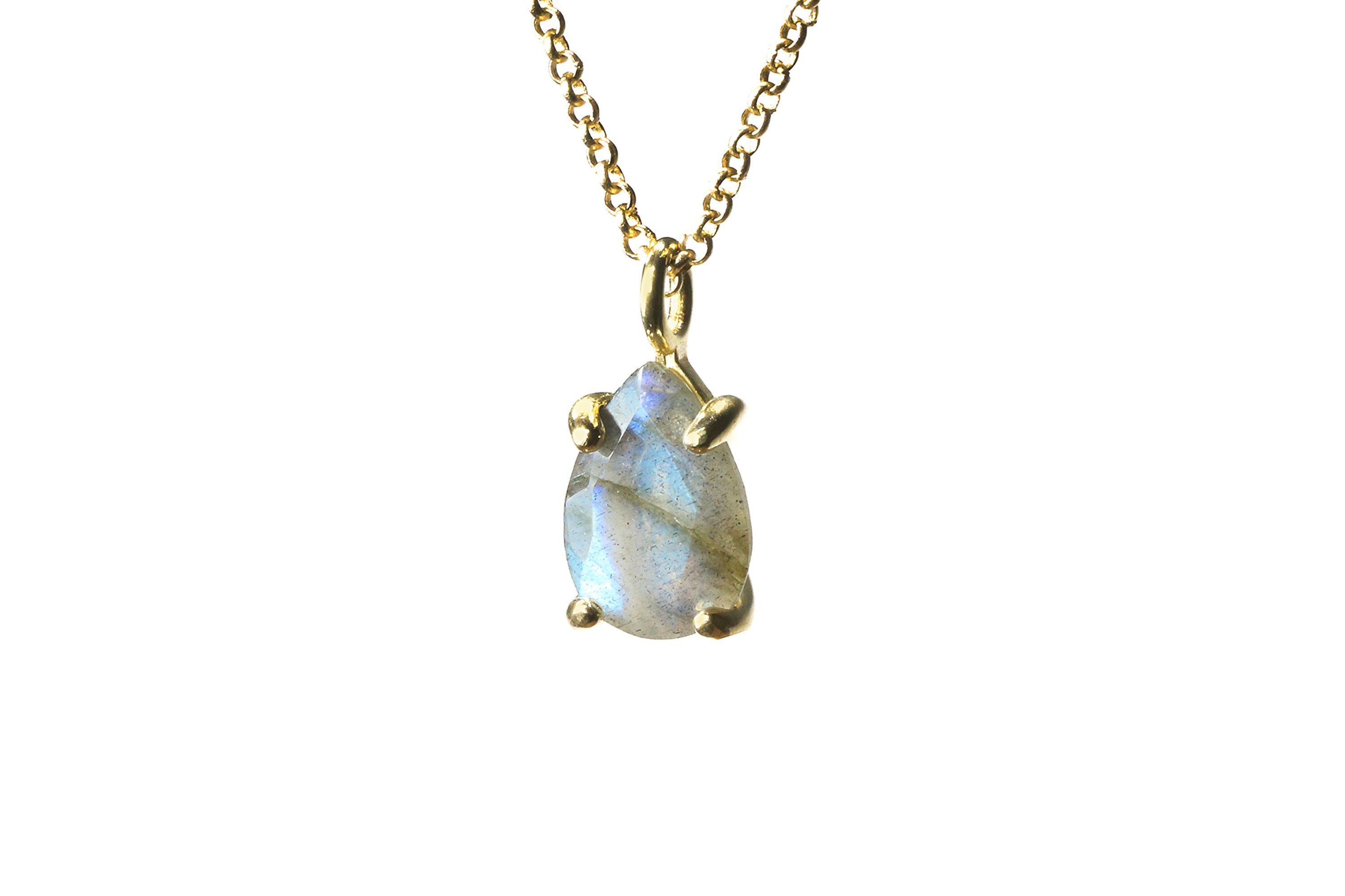 Pear Labradorite Pendant in Gold Necklace necklaces Anemone Unique