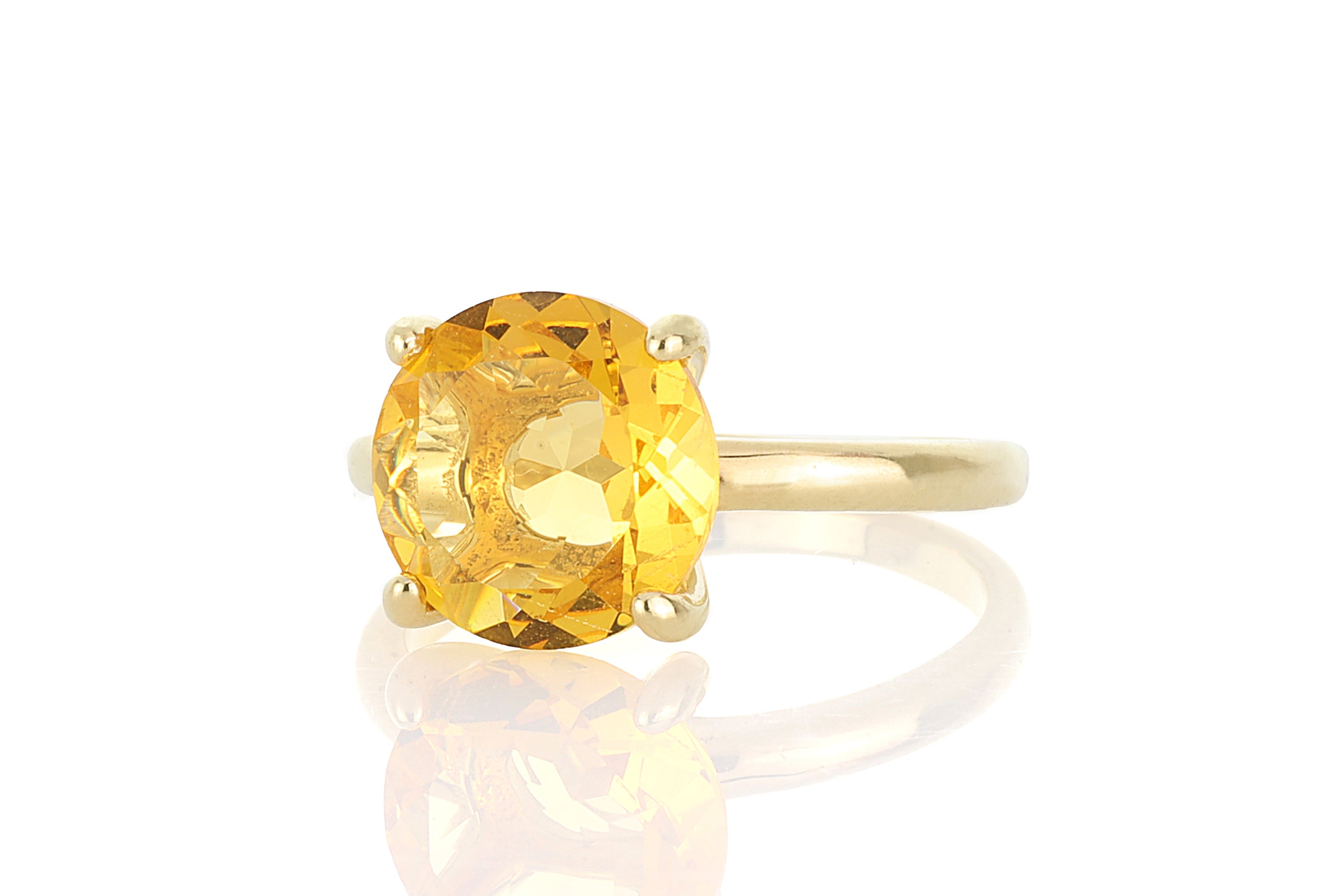 14K Solid Gold Citrine Ring Rings Anemone Unique