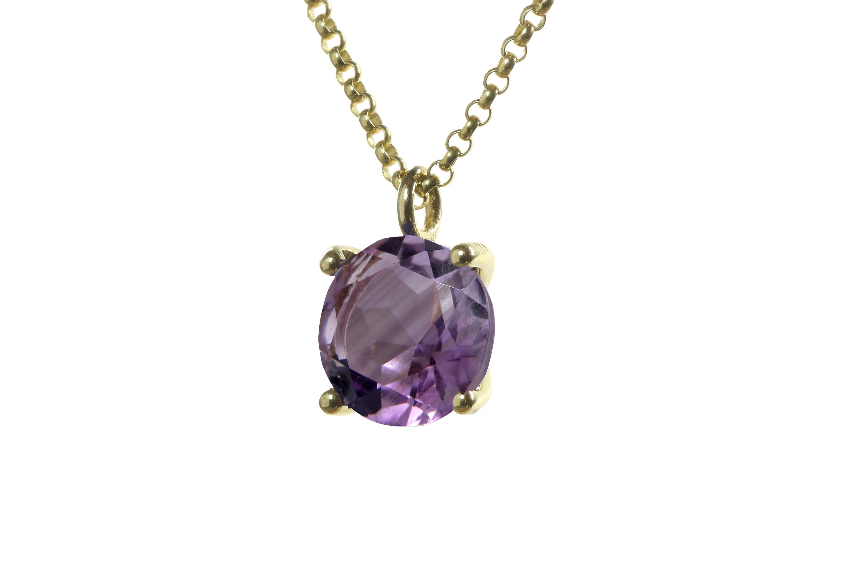 Charming Amethyst Necklace in 14k Gold necklaces Anemone Unique
