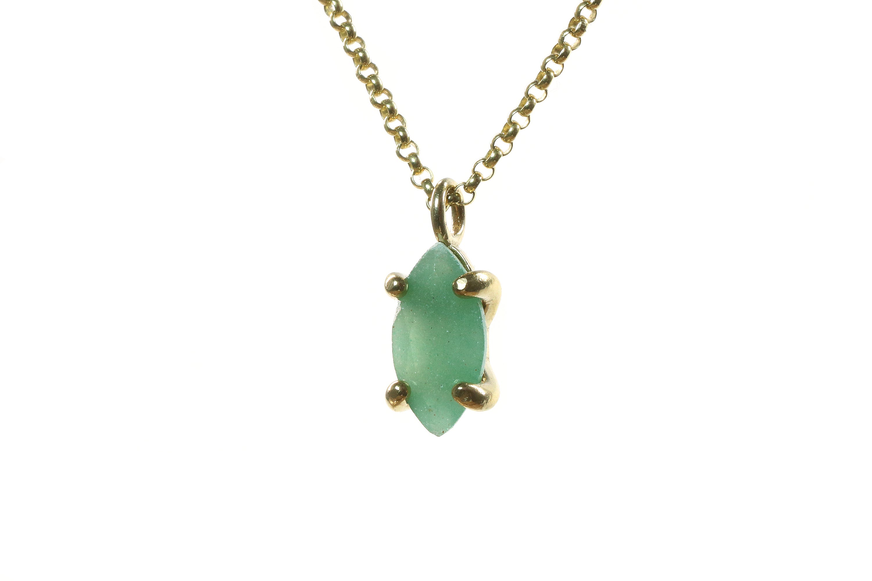 Dainty Marquise Aventurine Necklace in Gold necklaces Anemone Unique